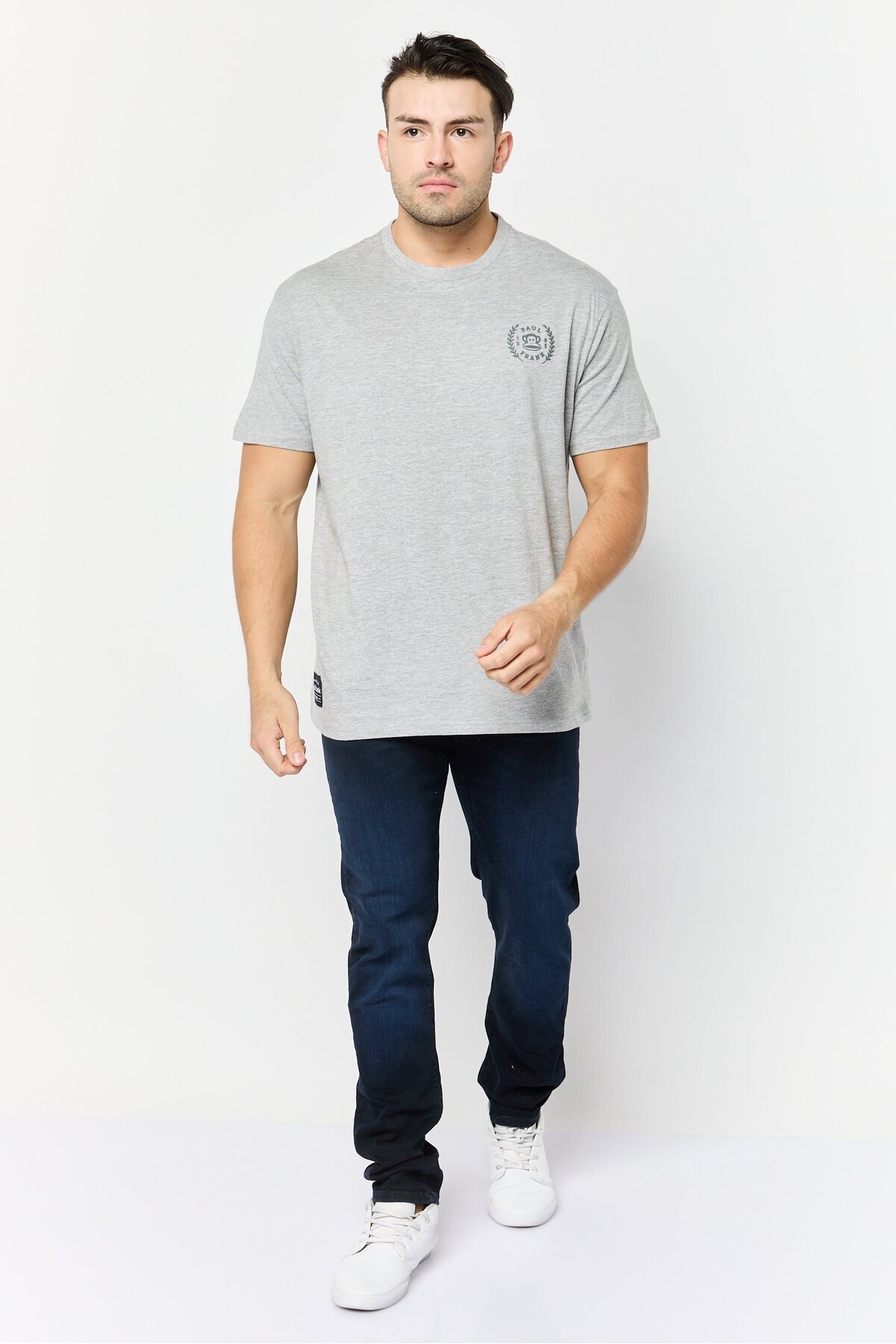 PAUL FRANK-Men Crew Neck Short Sleeve Graphic Print T-Shirt, Grey 4
