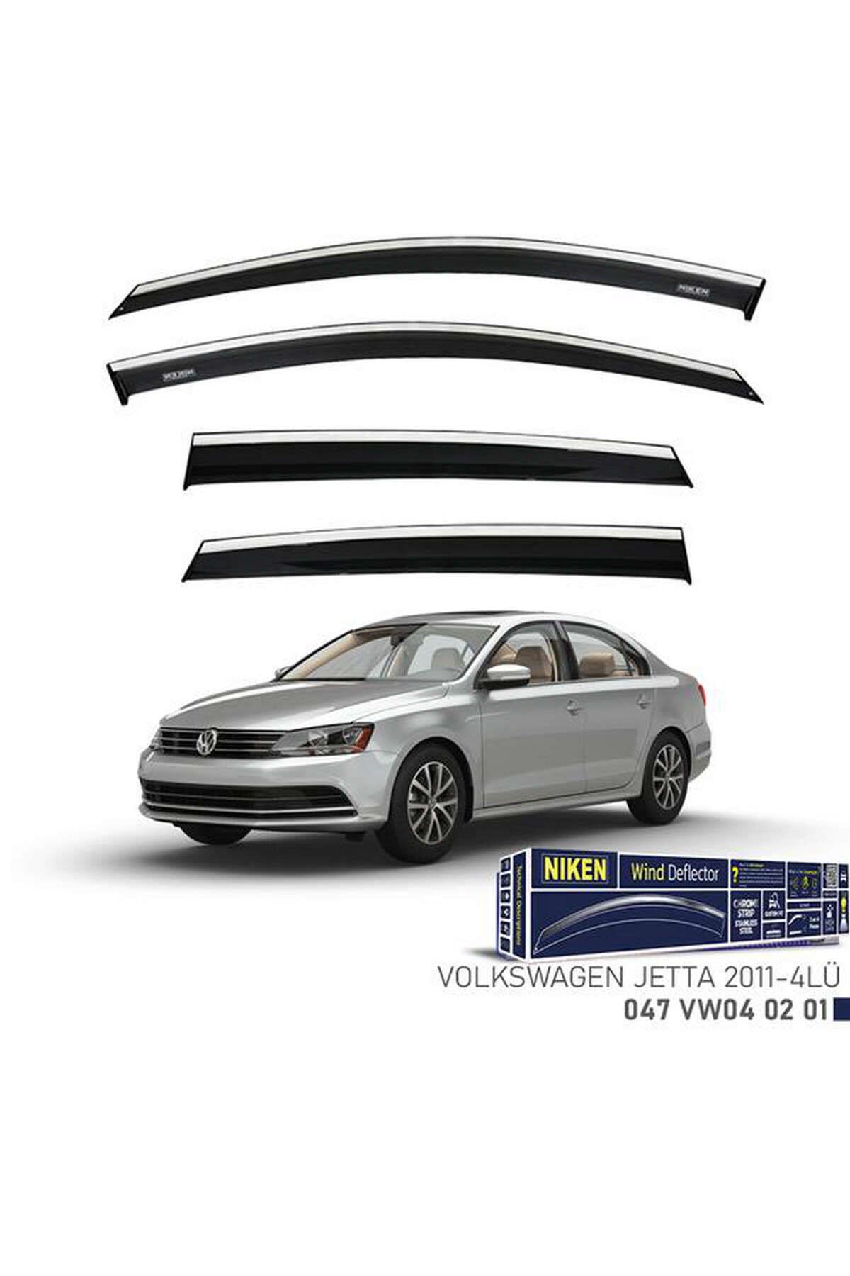 Universsal KROMLU CAM RÜZGARLIĞI VW JETTA 2011- 4LÜ ALMLA