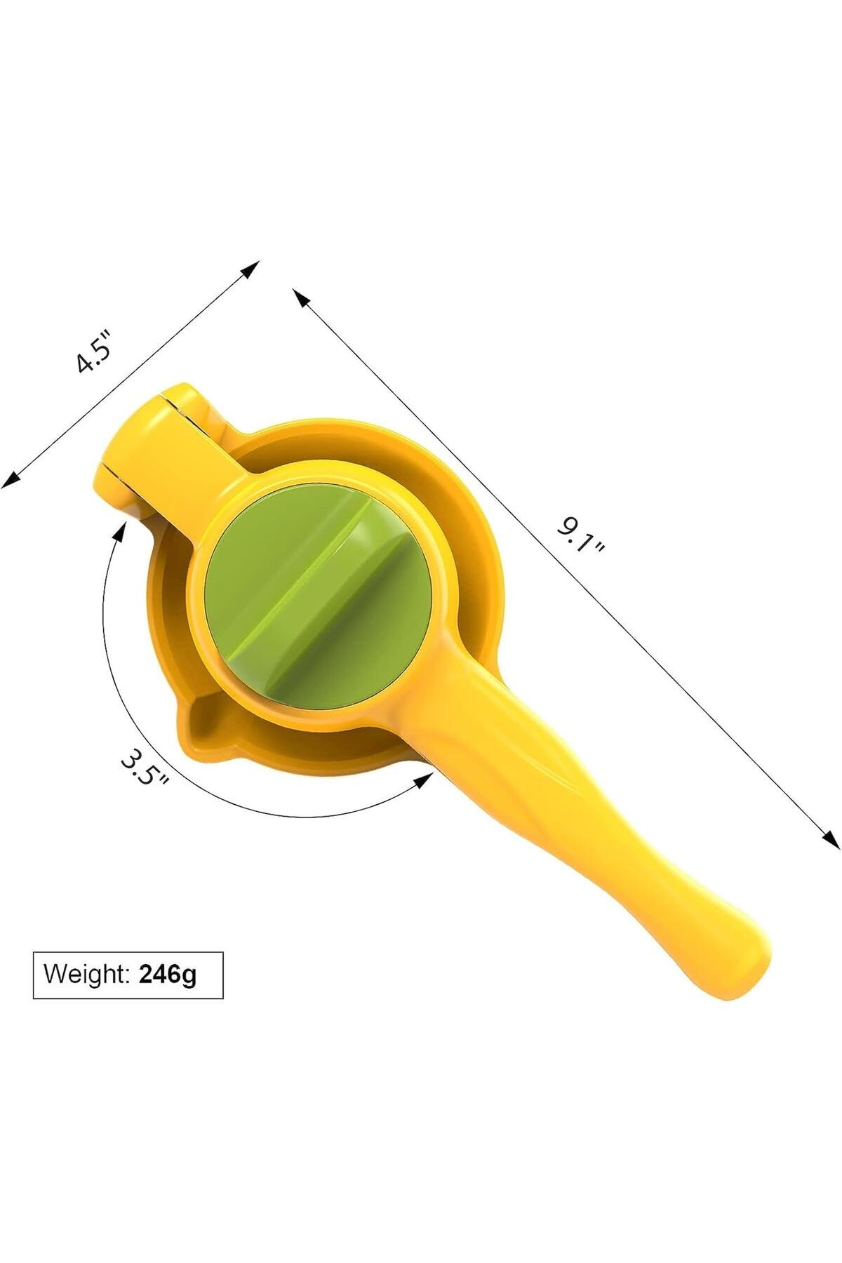 COOYA-Manual Citrus Juicer - Safe PP Material Rotary Press with Container & Spout Design(Yellow) 8