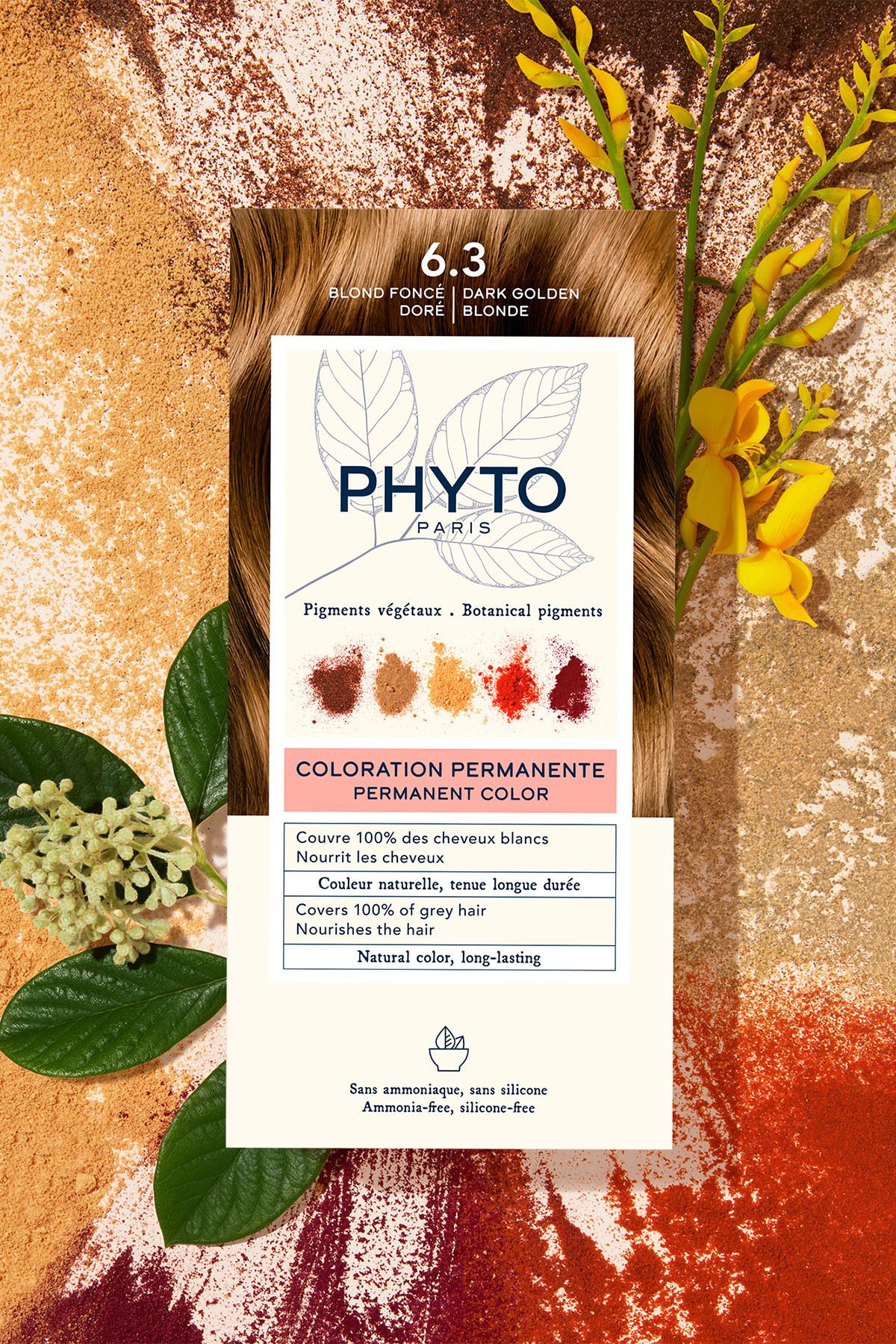 Phyto-Dark Auburn Dore 6.3 – Permanente pflanzliche Haarfarbe ohne Ammoniak 5