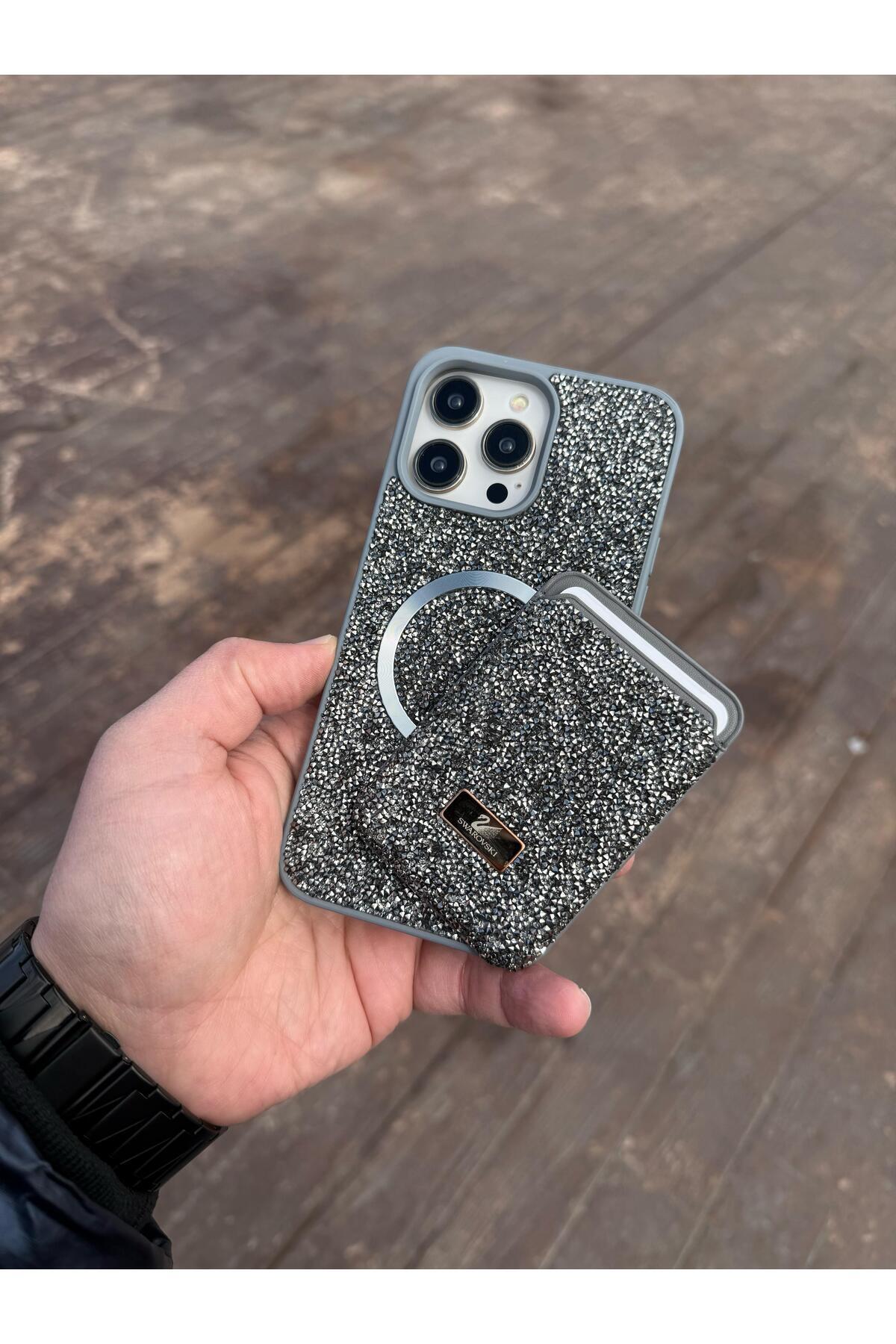Genel Markalar İPHONE 13 TİTANYUM TAŞLI TELEFON KILIFI VE MAGSAFE