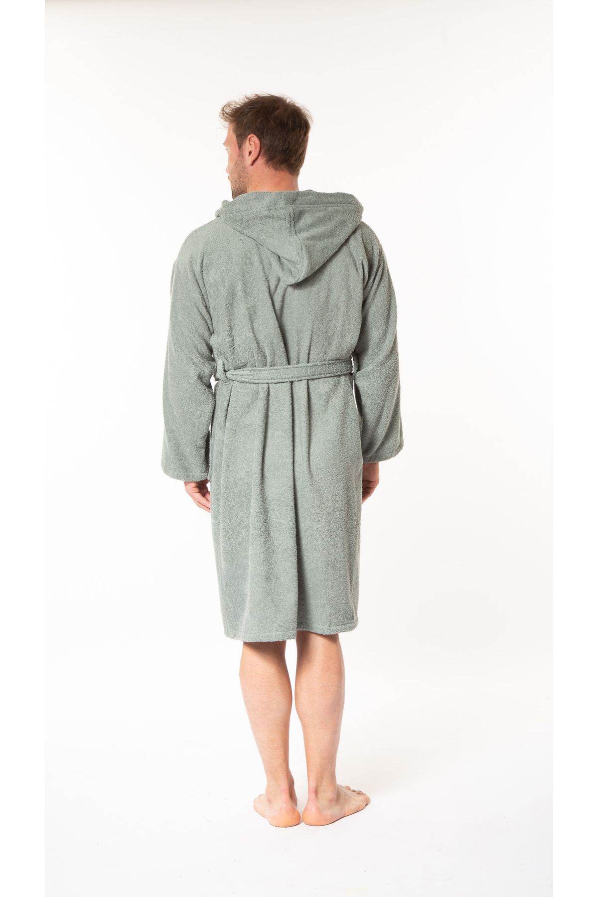 Minteks-Men's Hooded Bathrobe 100% Cotton - Minteks Home 2