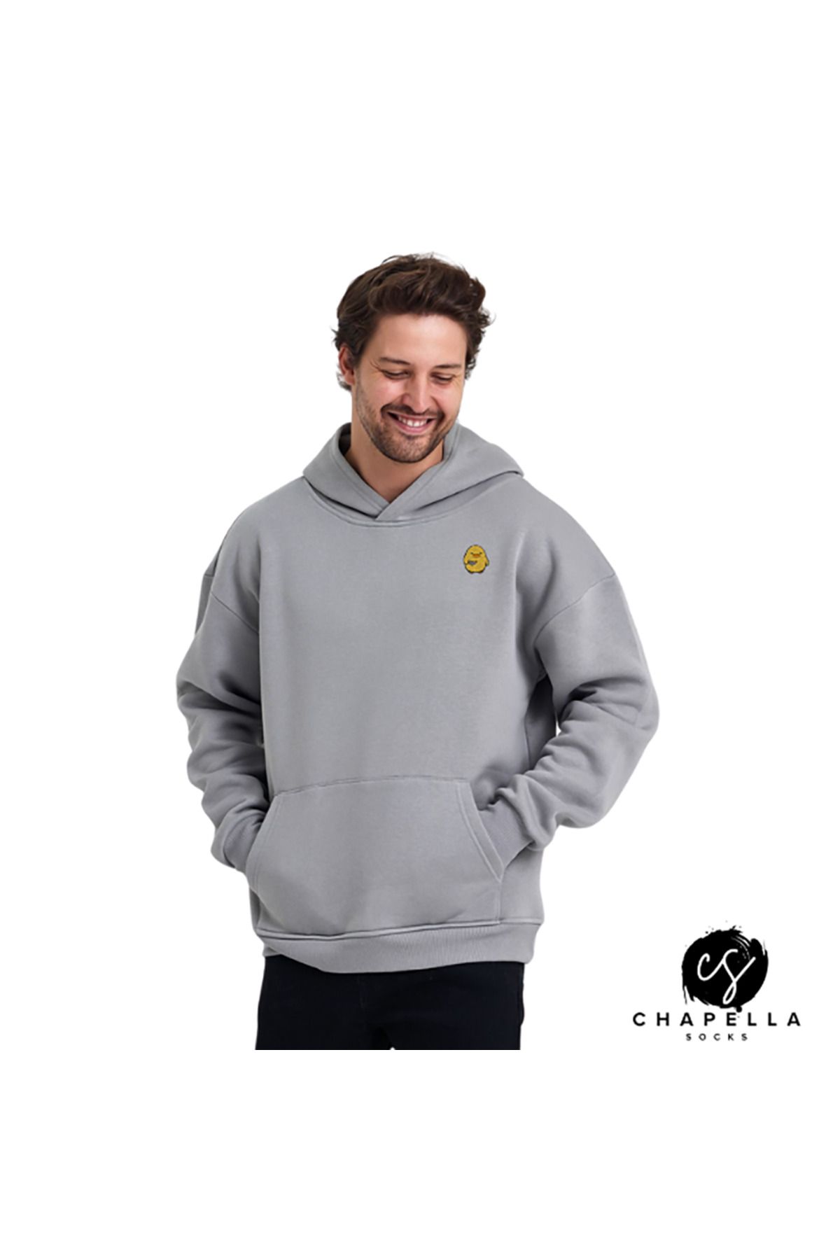 ChapellaSocks Bıçaklı Ördek Desen Nakışlı Unisex Hoodie- %100 Pamuk ve Rahat!
