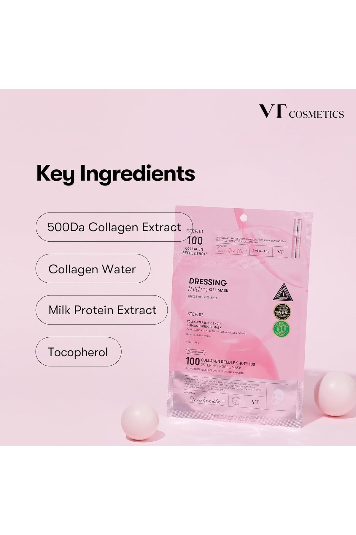 ماسک صورت کلاژن ریدل شات 100 2 مرحله هیدروژل پرواز VT COSMETICS
