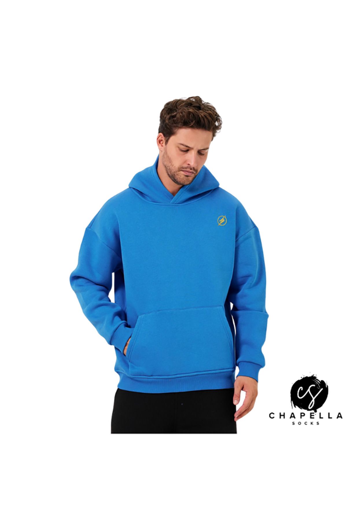 ChapellaSocks Flash Desen Nakışlı Unisex Hoodie- %100 Pamuk ve Rahat!