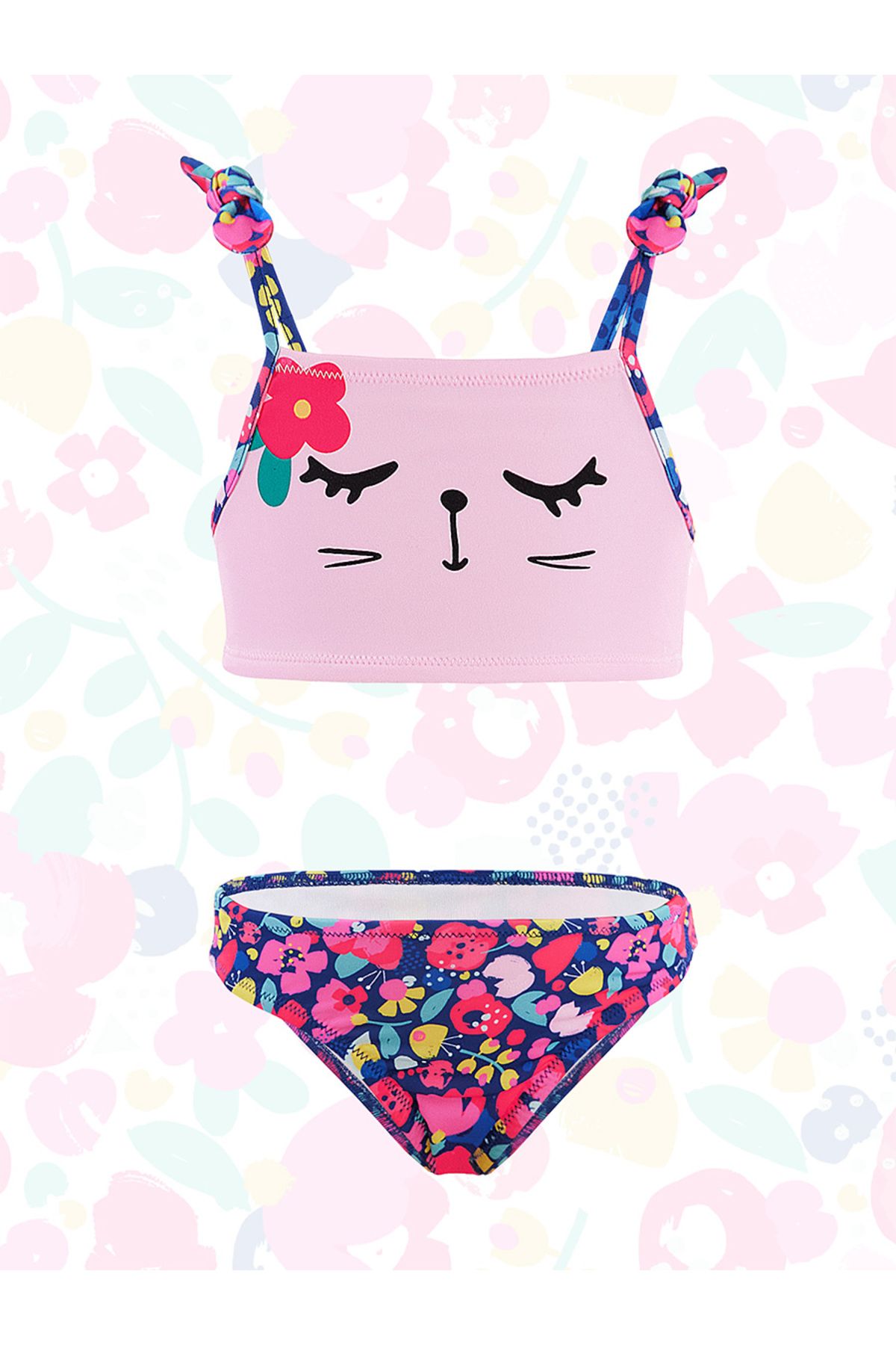 Denokids Kwiatowe Bikini Dla Dziewczynki W Kształcie Kota Kobieta - 5–6 years