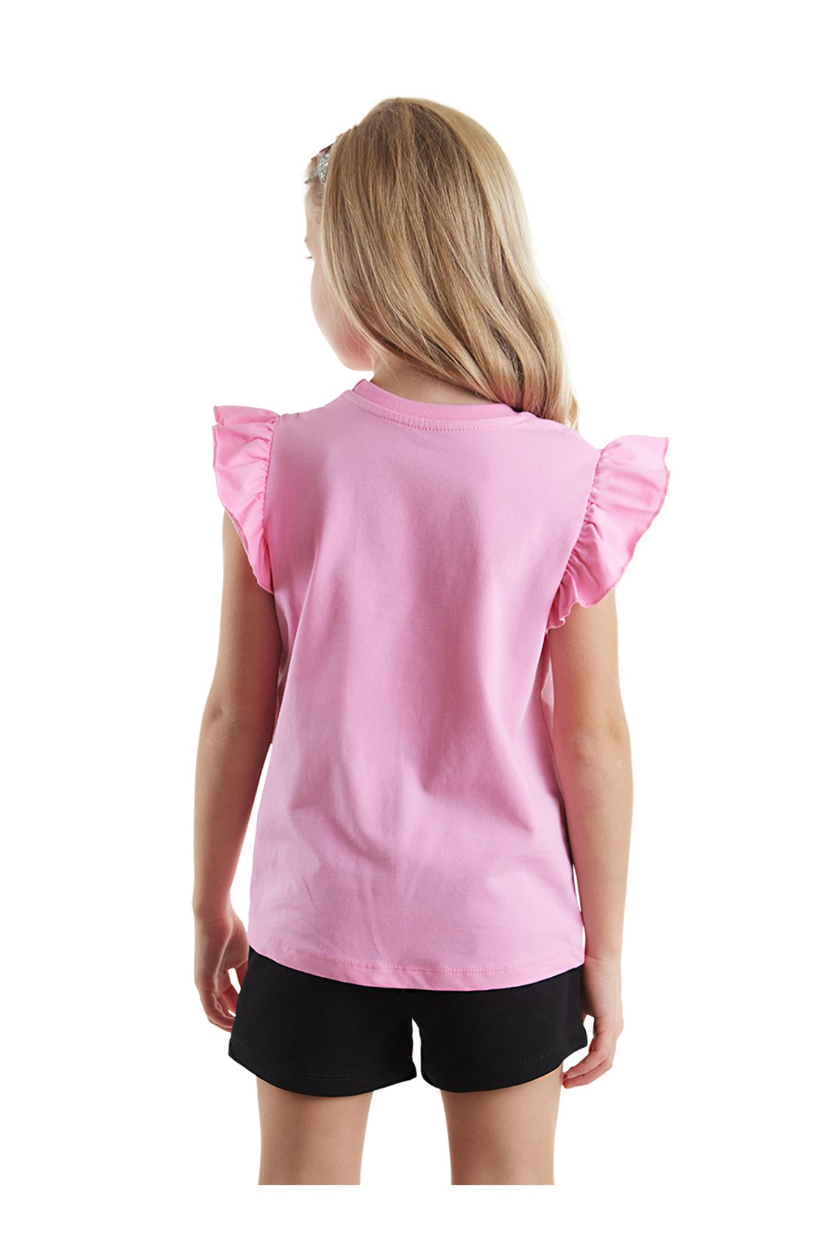Denokids-Letni zestaw T-shirt i szorty Abra Catabra z falbankami dla dziewczynki 2