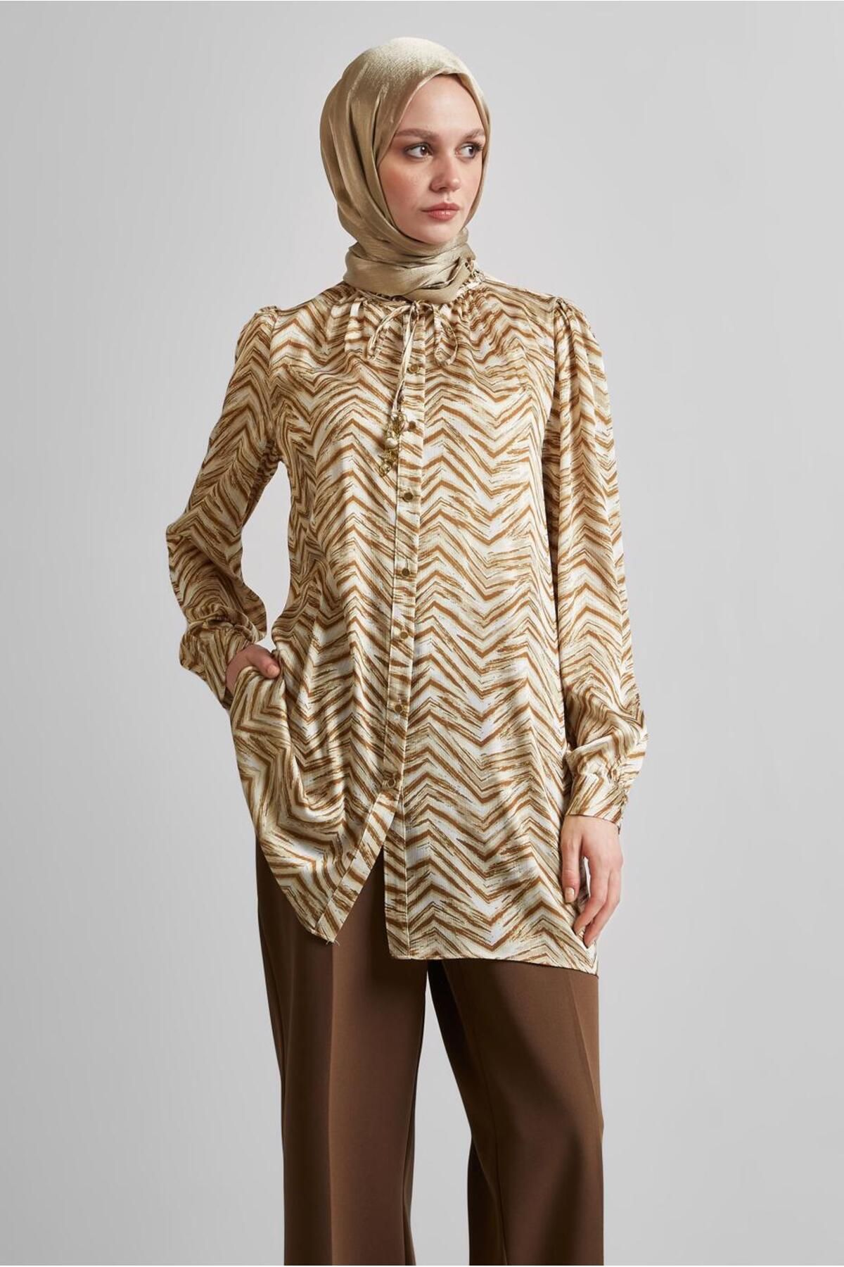 تونیک ساتن طرح دار 45401 Alvina