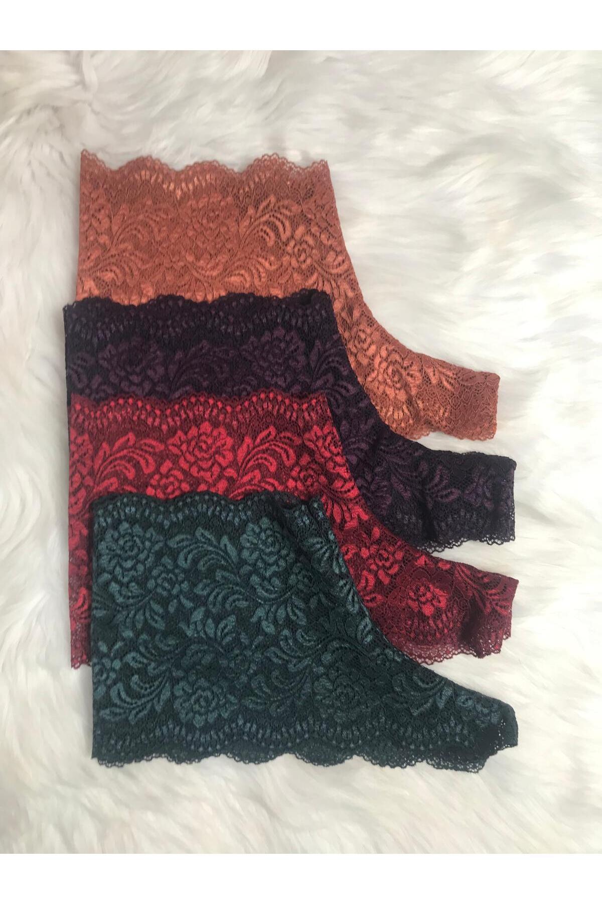 COLOR DE PIEL-Chiloți boxer din 4 piese pentru femei (culoare maro visiniu verde) 2
