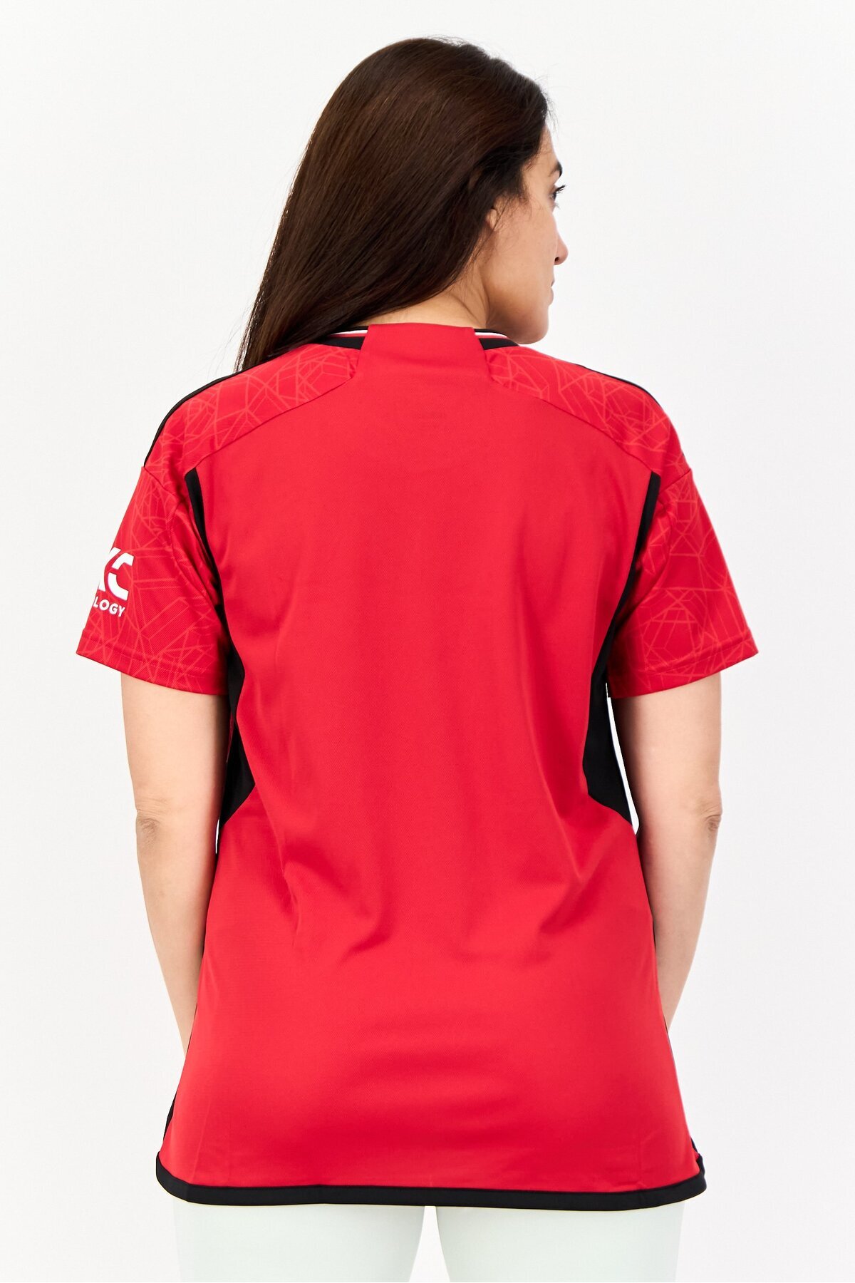 adidas-Women Sportswear Fit Short Sleeves Manchester United FC Jersey, Red 4