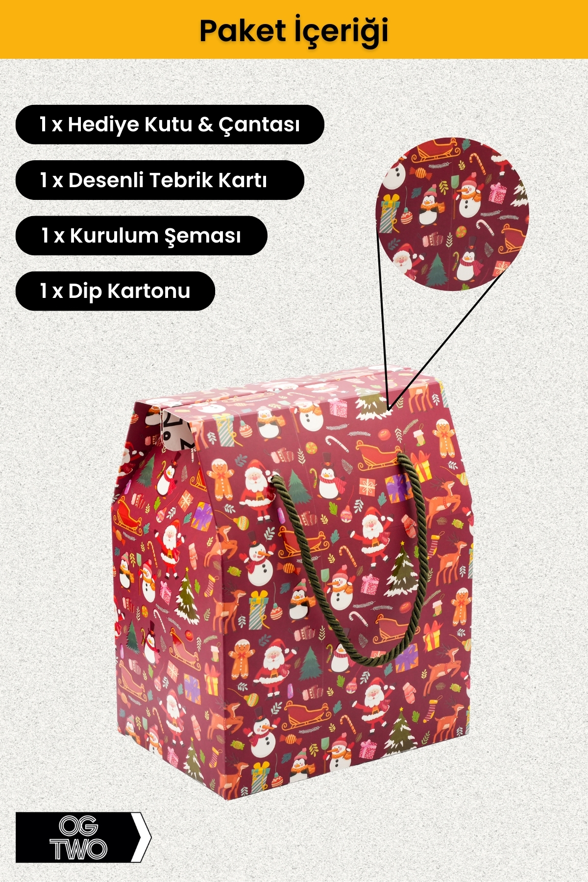 OGTWO Premium Konsept Tasarım Hediye Kutusu & Çanta Boş Karton Hediye Paketi Hediyelik Kutu - 24x14x20cm fotoğrafı 4 (önizleme)