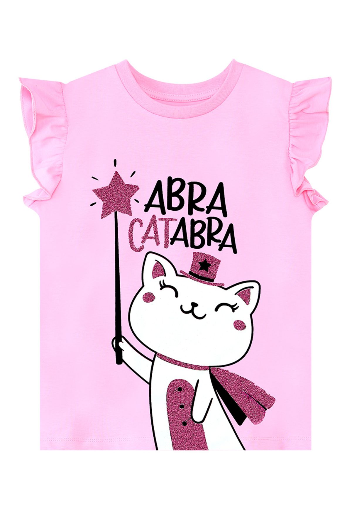 Denokids-Letni zestaw T-shirt i szorty Abra Catabra z falbankami dla dziewczynki 5