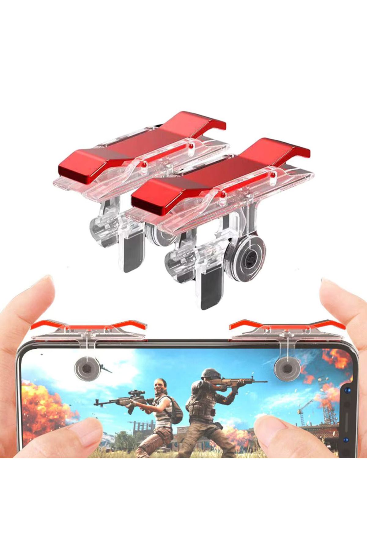Derwell Pubg Oyun kolu E9 1 Çift Cep Telefonu L1 - R1 Yangın Düğmesi Amaç Oyun Tetik Atıcılar PUBG için