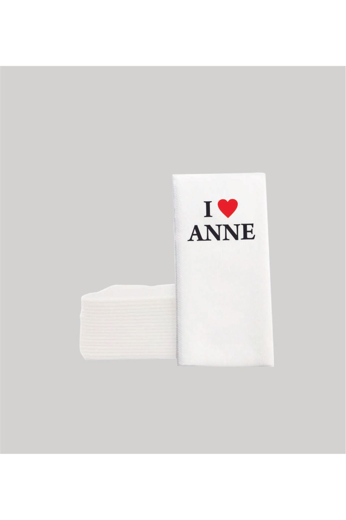 AMBALAJDÜNYAM I love ANNE Yazılı Kahve Yanı Sunum Peçetesi
