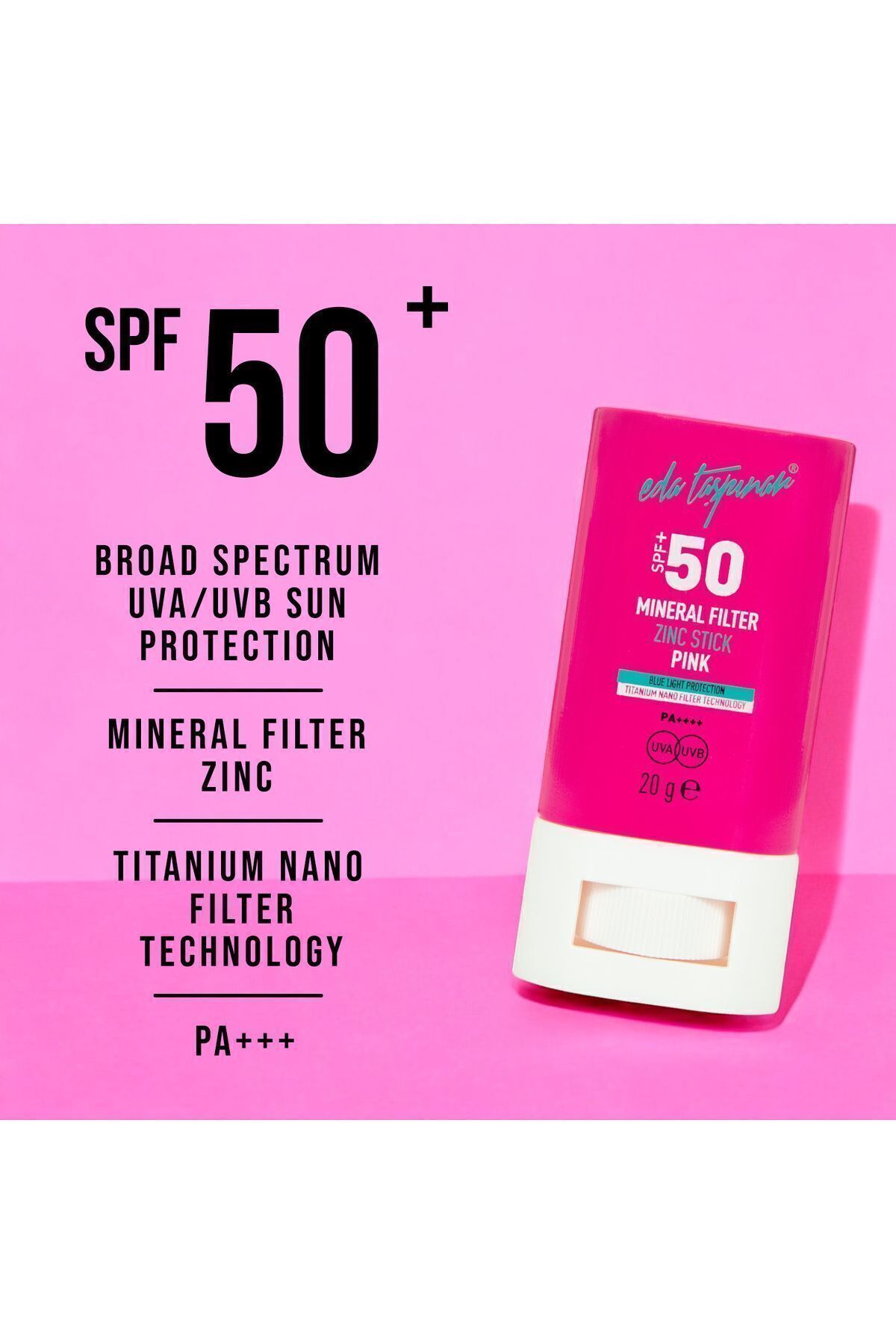 کرم ضد آفتاب صورت SPF 50+ فیلتر معدنی چوب زنجیره صورتی EGY0031 Eda Taşpınar