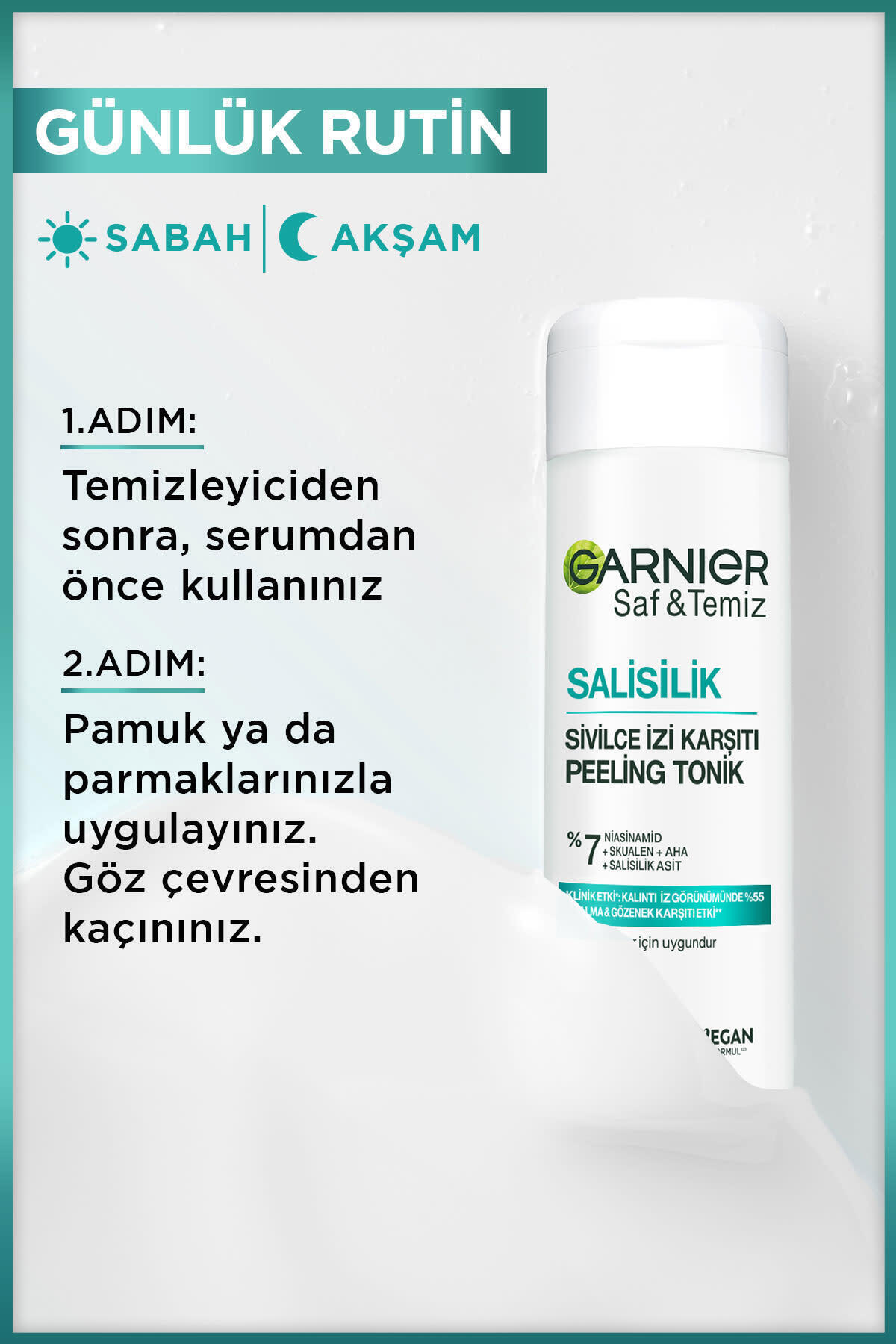 Salisilik İzi Karşıtı Gözenek Sıkılaştırıcı Peeling Tonik (Salisilik&Niasinamid&Skualen&AHA) — 3600542628600 — تصویر 4 از 8