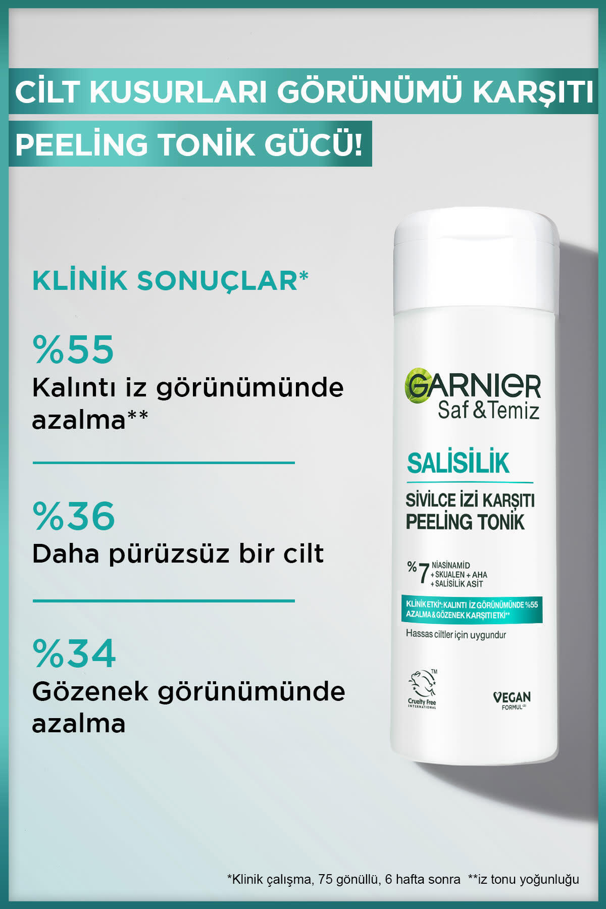 Salisilik İzi Karşıtı Gözenek Sıkılaştırıcı Peeling Tonik (Salisilik&Niasinamid&Skualen&AHA) — 3600542628600 — تصویر 3 از 8