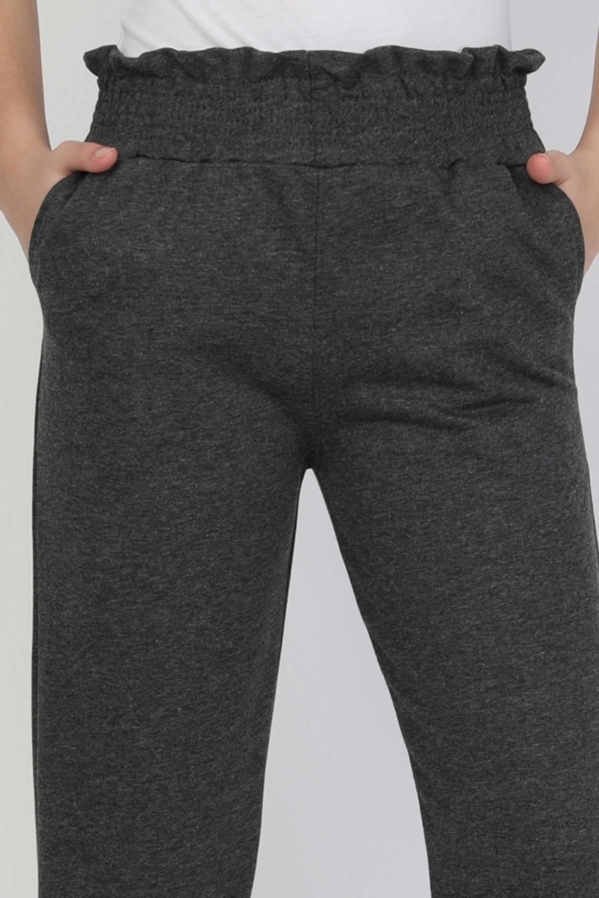 e-çocuk-Waist Leg Elastic Unisex Children's Solid Color Sweatpants 0012-0011 3
