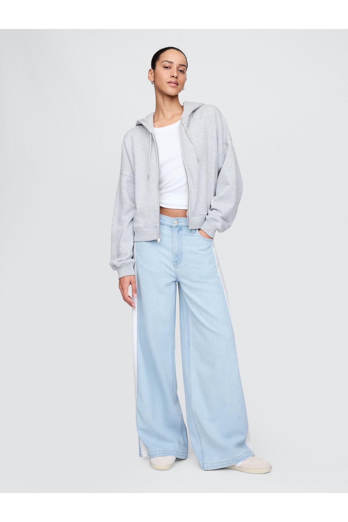 GAP Kadın Mavi Mid Rise UltraSoft Baggy Jean Pantolon
