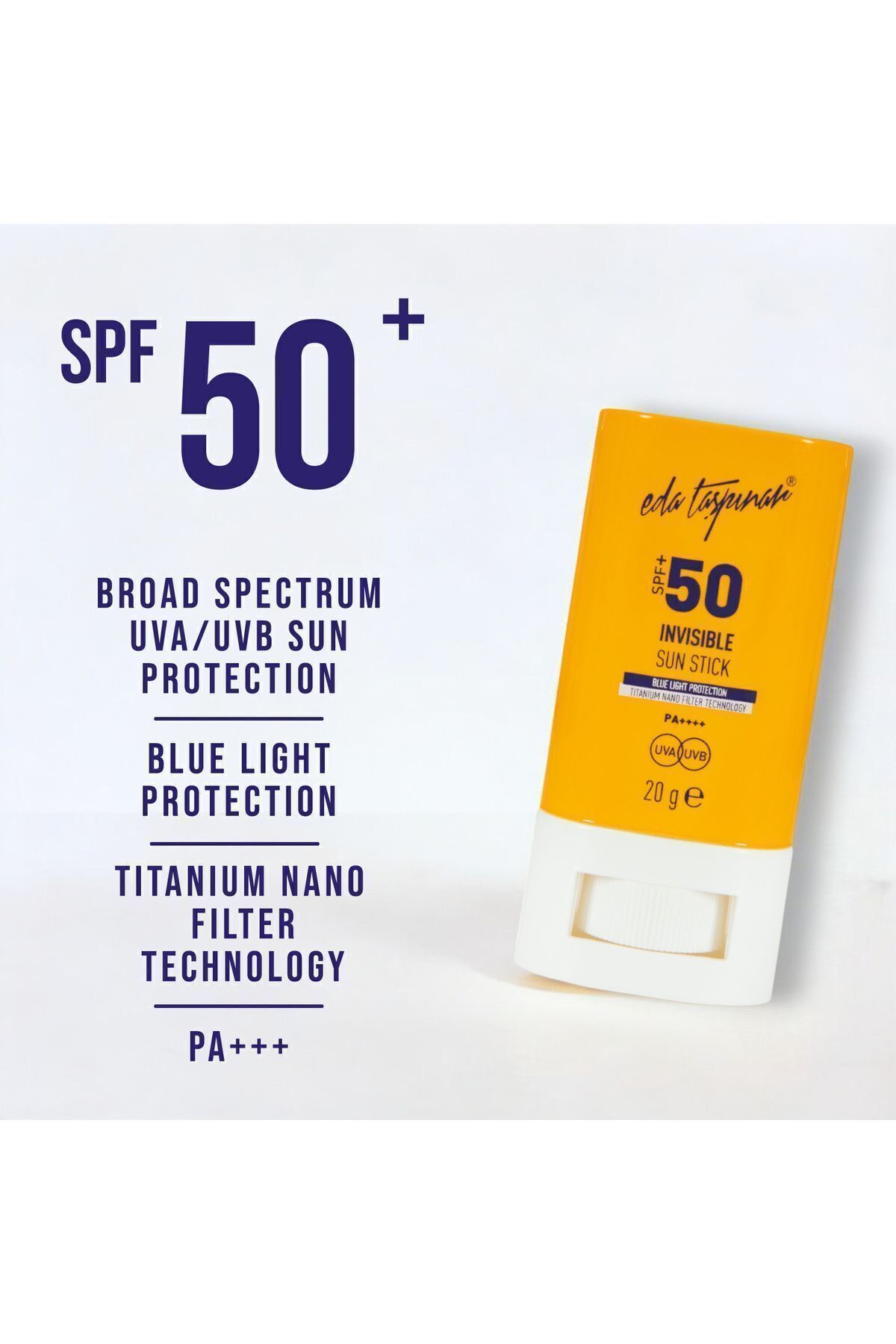 Invisible Güneş Koruyucu Stick SPF 50+ – Yüksek Koruma & Hassas Ciltlere Uygun — EDA-00325 — تصویر 5 از 9