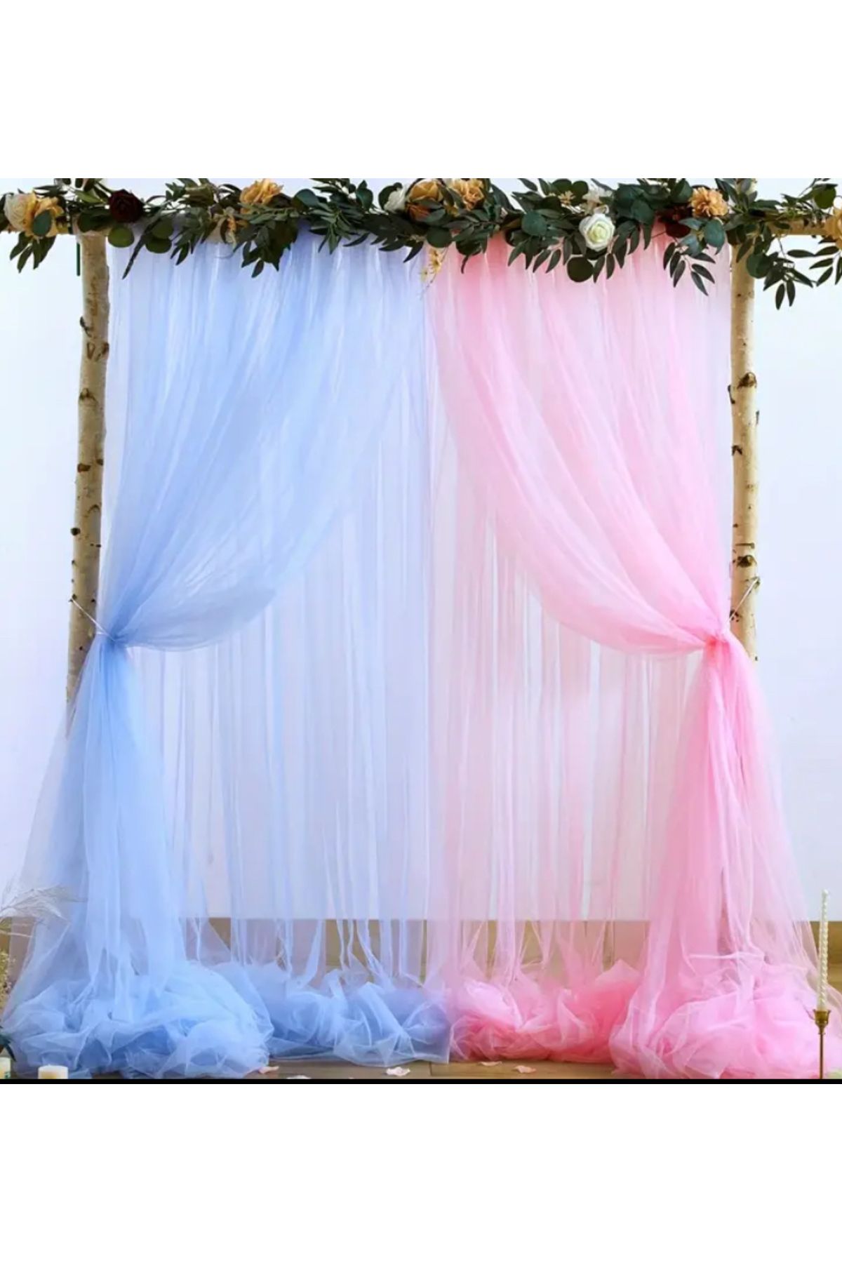 Çemrek Süs Parti Kristal Tül 5 metre Kapı Tülü Cinsiyet Baby Shower Parti Tülü