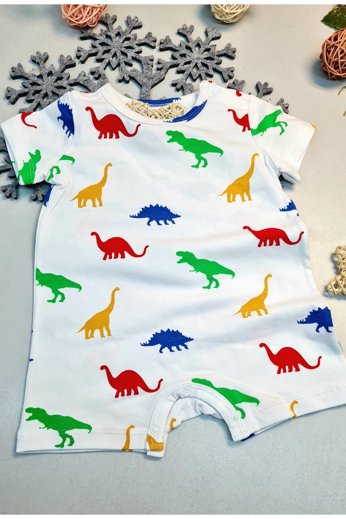 CemBebe-Baby Summer Short Sleeve Shorts Jumpsuit. Snap Fastener at the Bottom Snap Fastener at the Neck 1