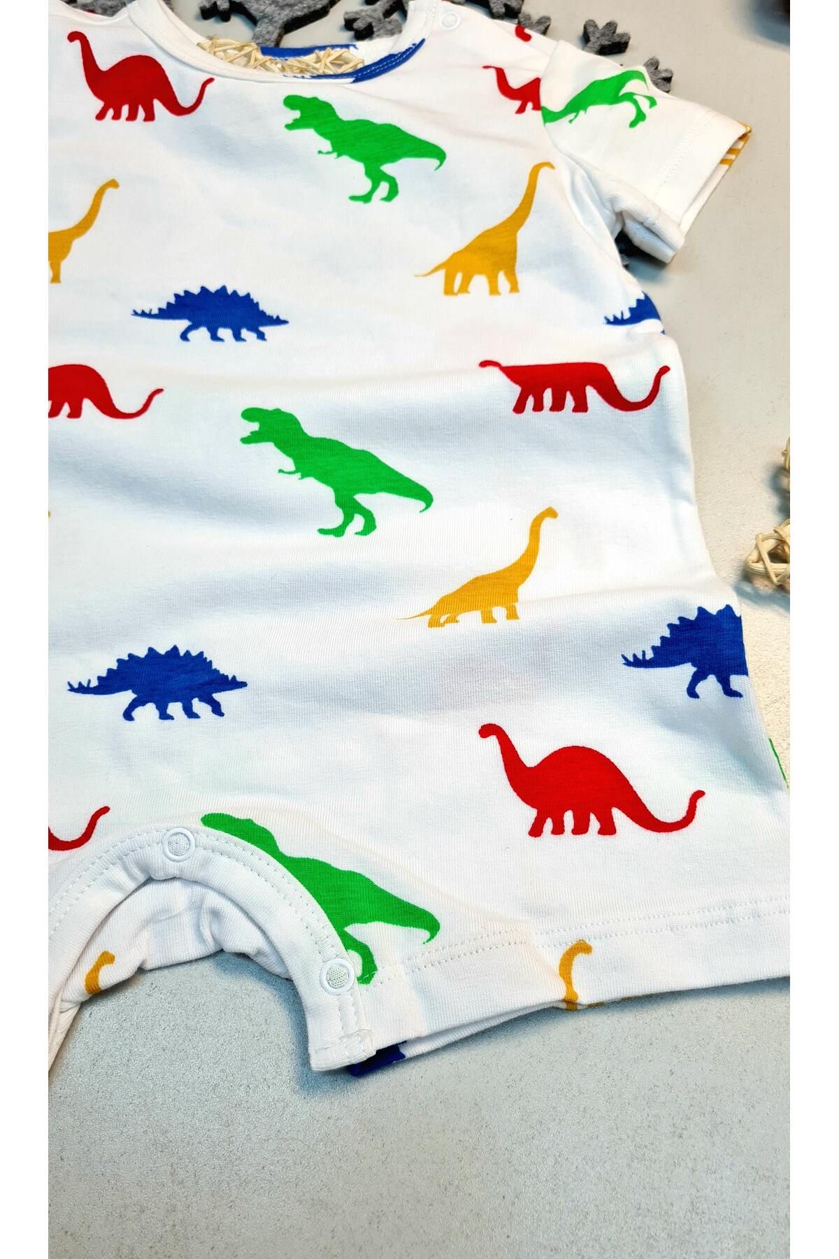 CemBebe-Baby Summer Short Sleeve Shorts Jumpsuit. Snap Fastener at the Bottom Snap Fastener at the Neck 2
