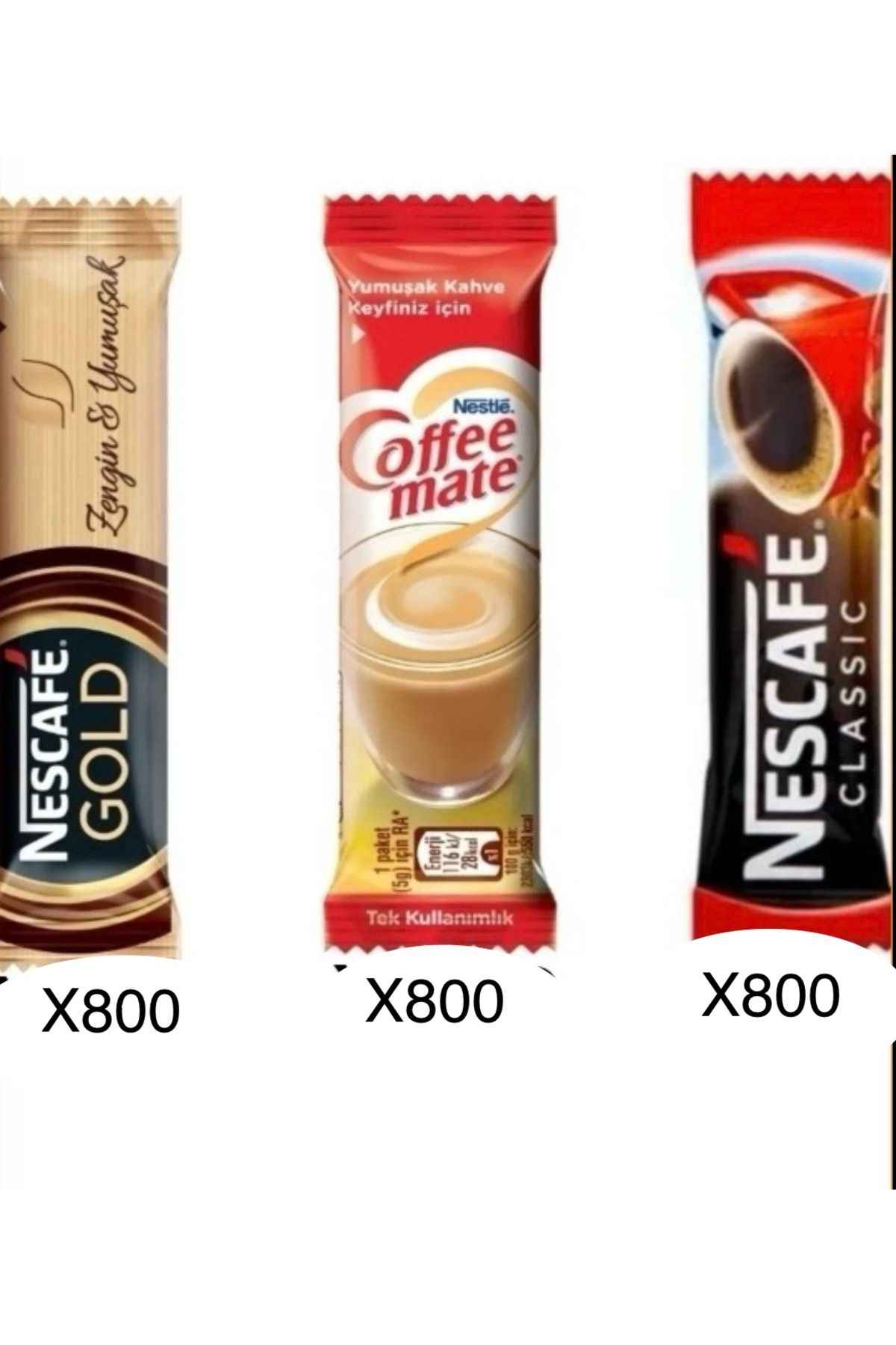 Nescafe Classıc 2grx800 Adet,gold 2grx800 Adet,cofe Mate 5grx800 Adet.