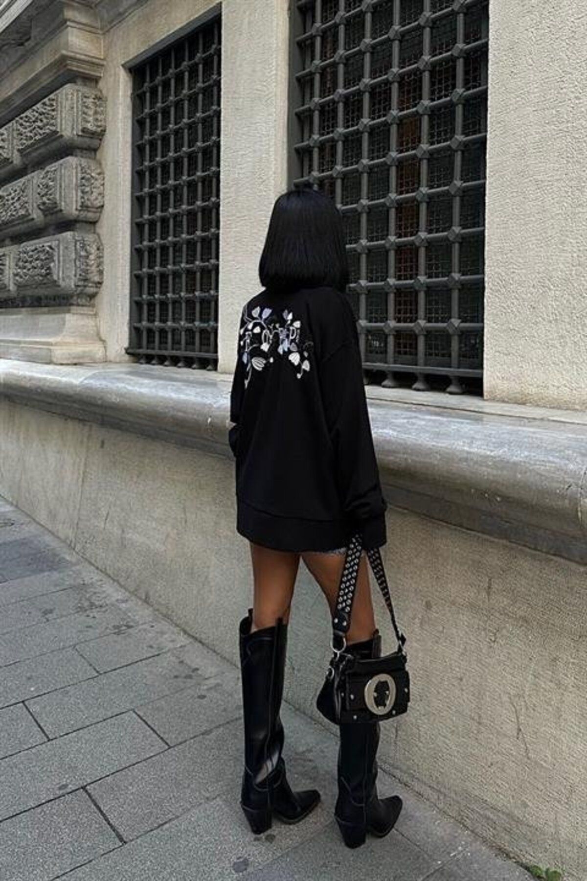 Gökyüzü Moda Marison Çiçek Nakışlı Sweatshirt 8050 -08