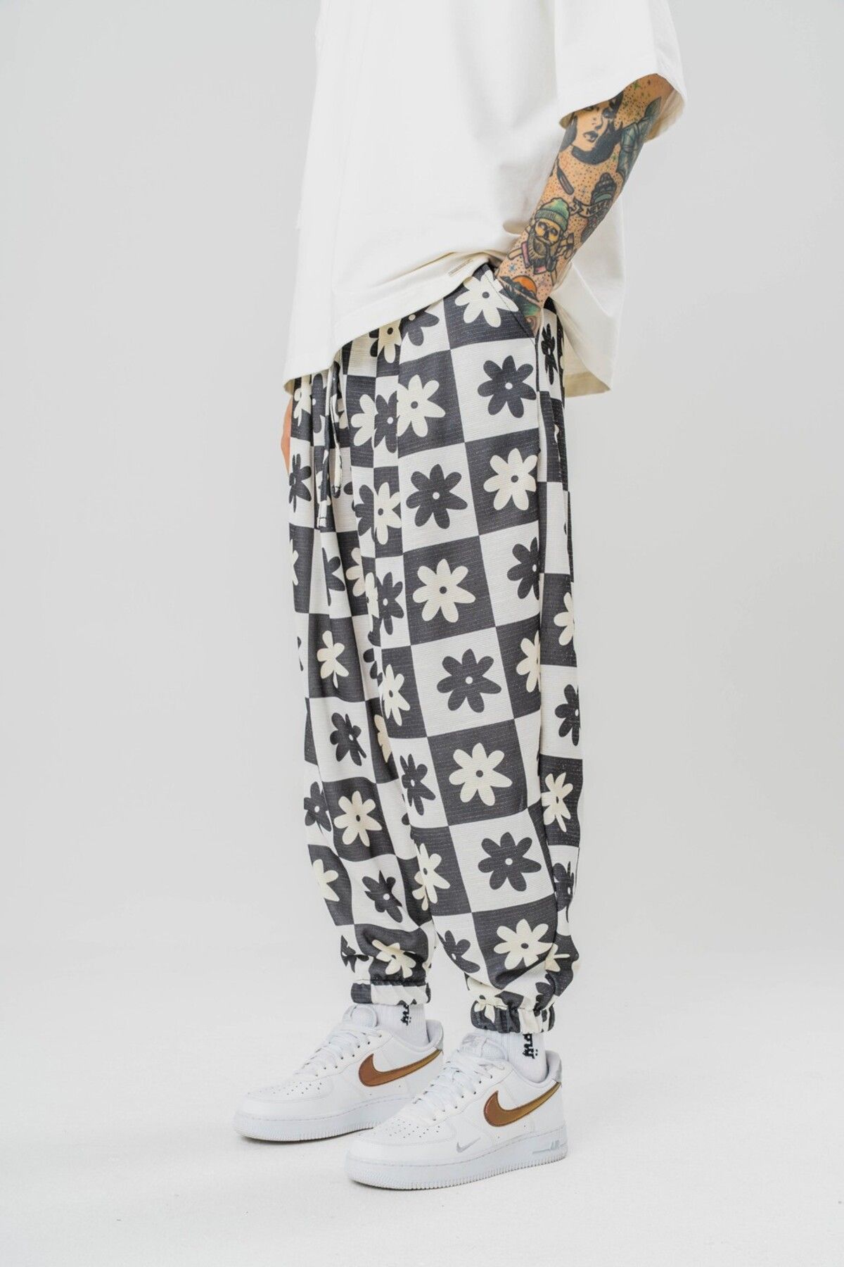 go gang own-Flowchess Pleated Shalwar with Elastic Waist and Legs 2