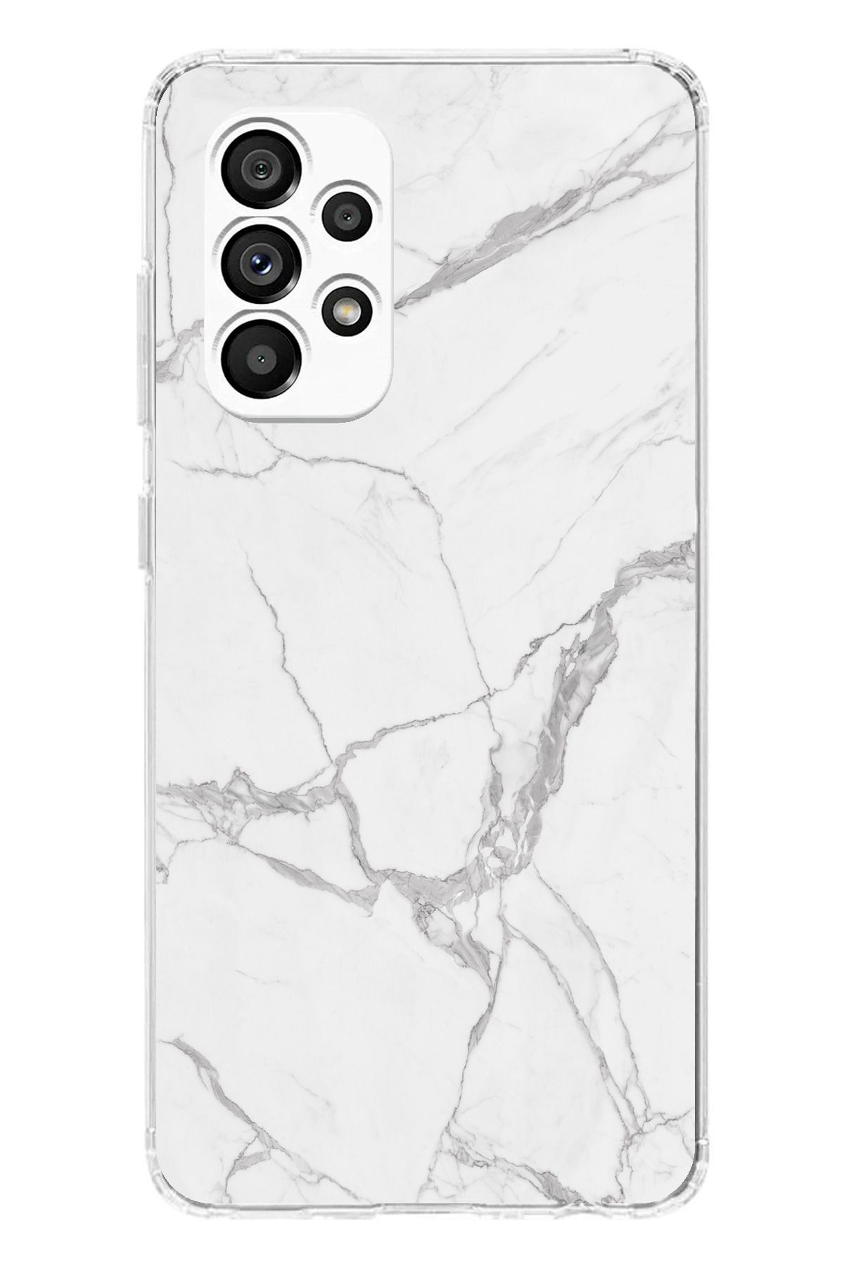 TechTree Galaxy A23 Uyumlu Gri Mermer Şeffaf Silikon Kılıf