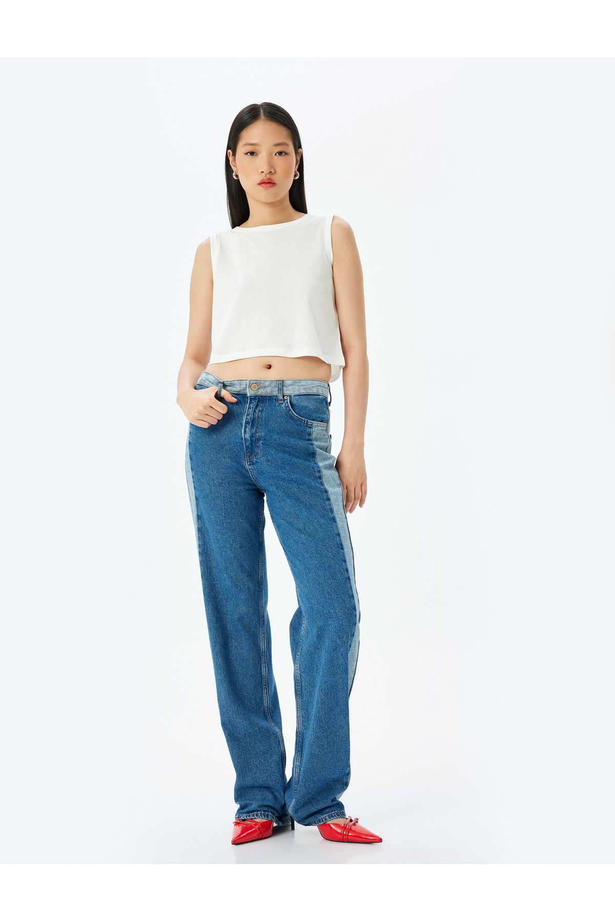 Koton Yeni Sezon Kolsuz Crop Pamuklu Basic Kadın Atlet