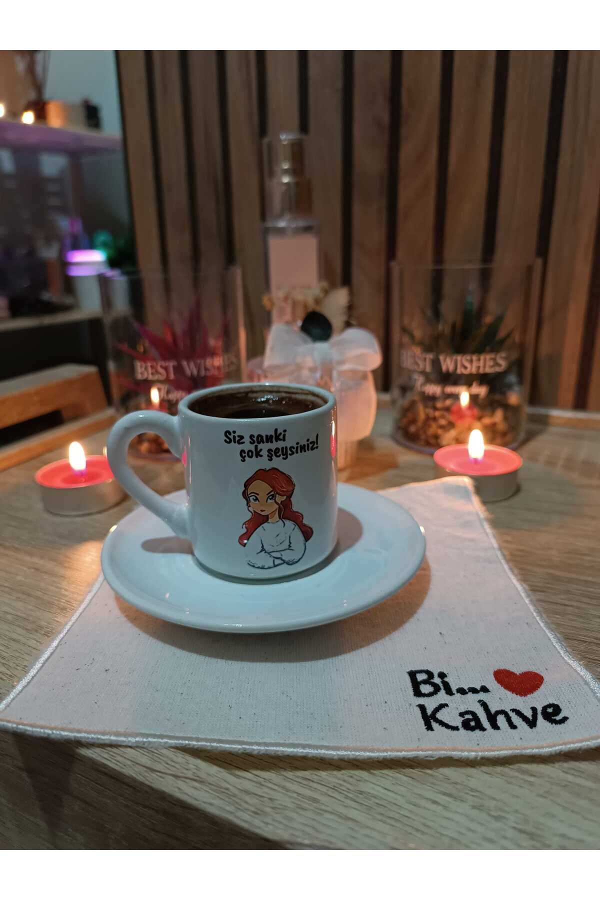 Mavi Masal Bi Kahve Peçete Sunumluk Sunum Peçetesi (1Adet)