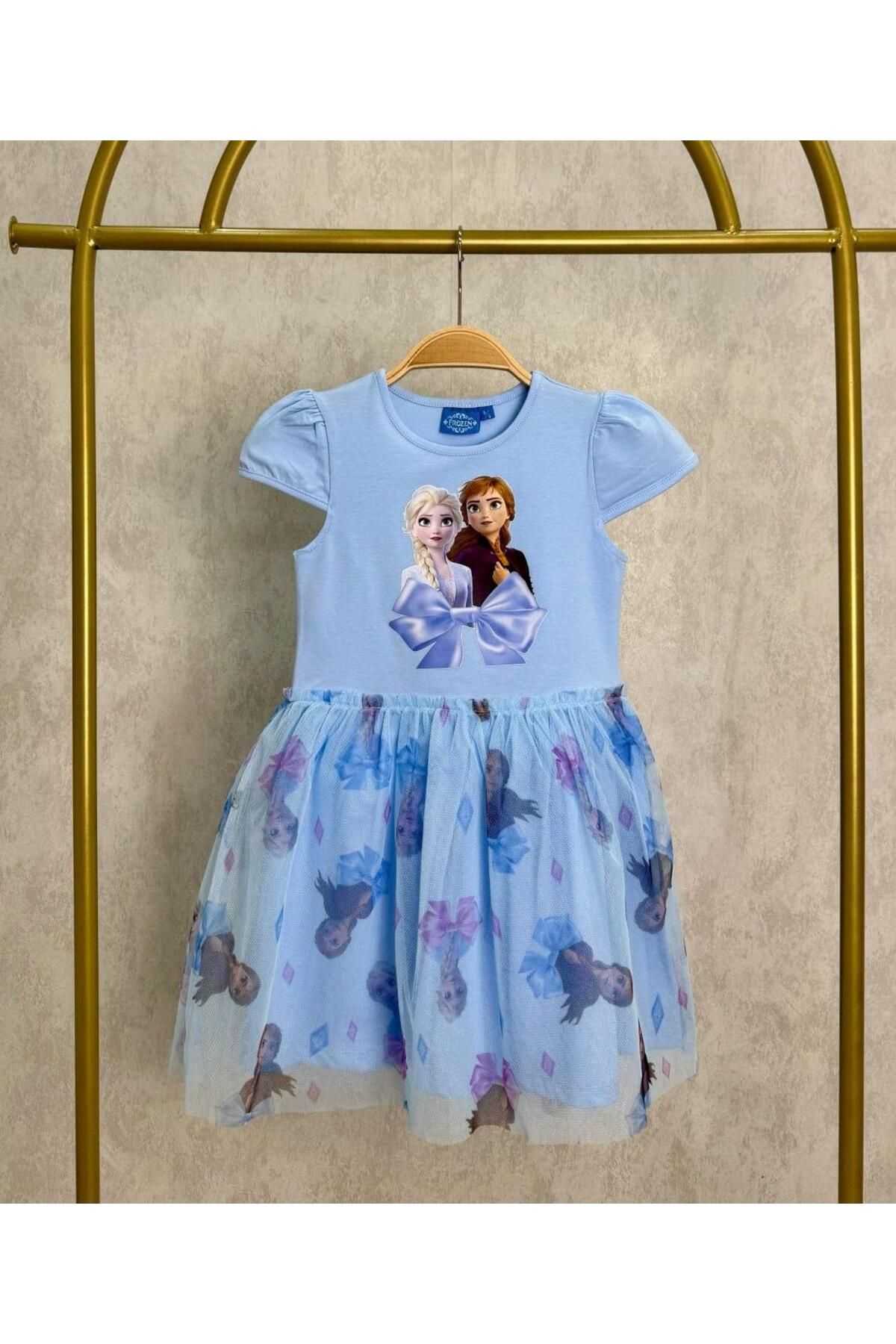 GAistKids Kız Çocuk Elsa Baskılı Tül Etekli Elbise