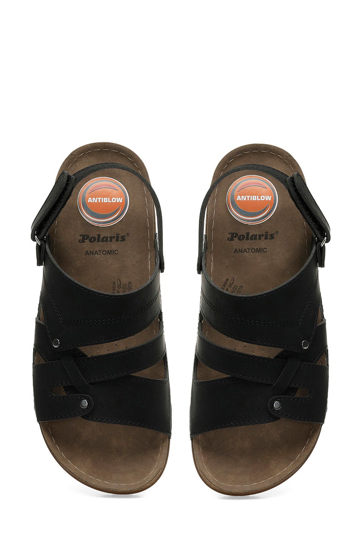 Polaris-Polaris406147 Black Men's Slippers Sandals 4
