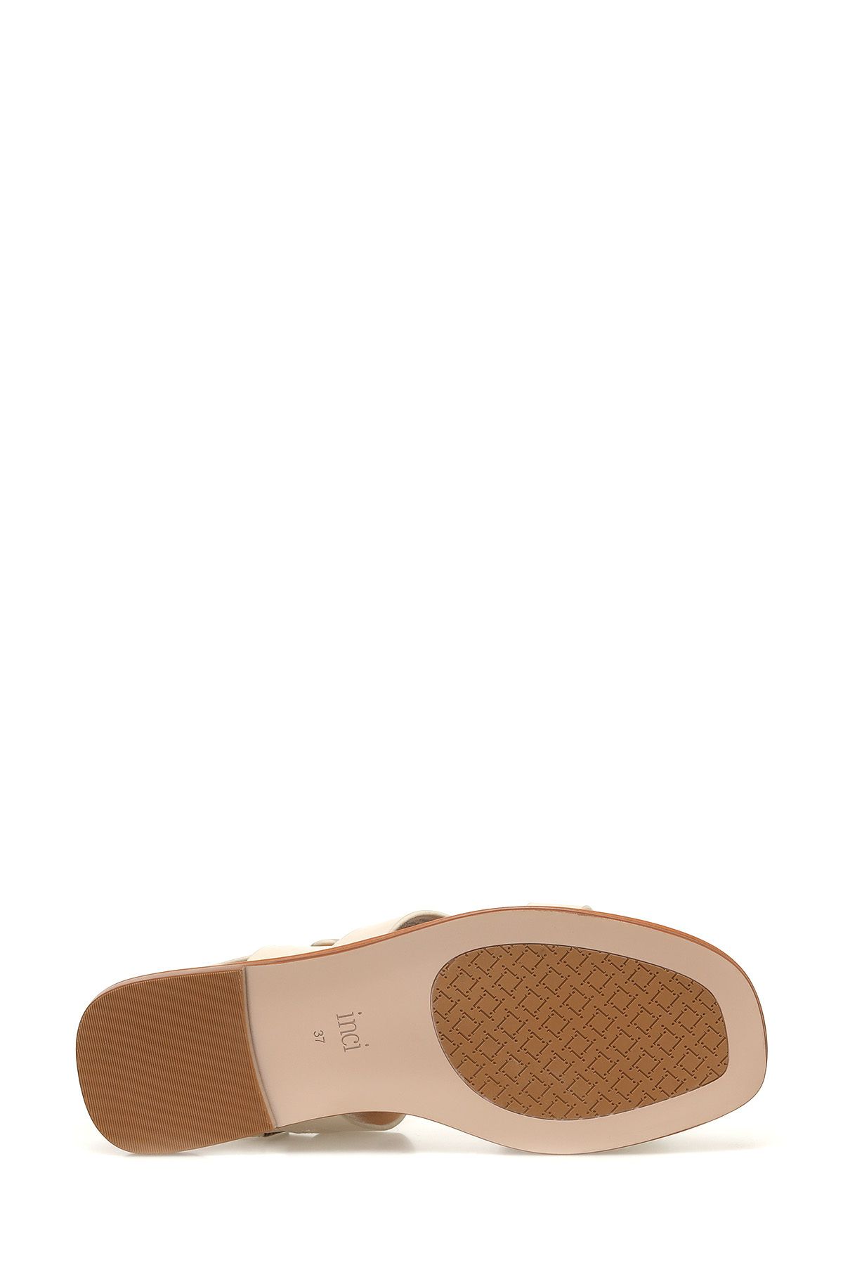 صندل نود زنانه Rain 4fx Beige Sandale Flat İnci