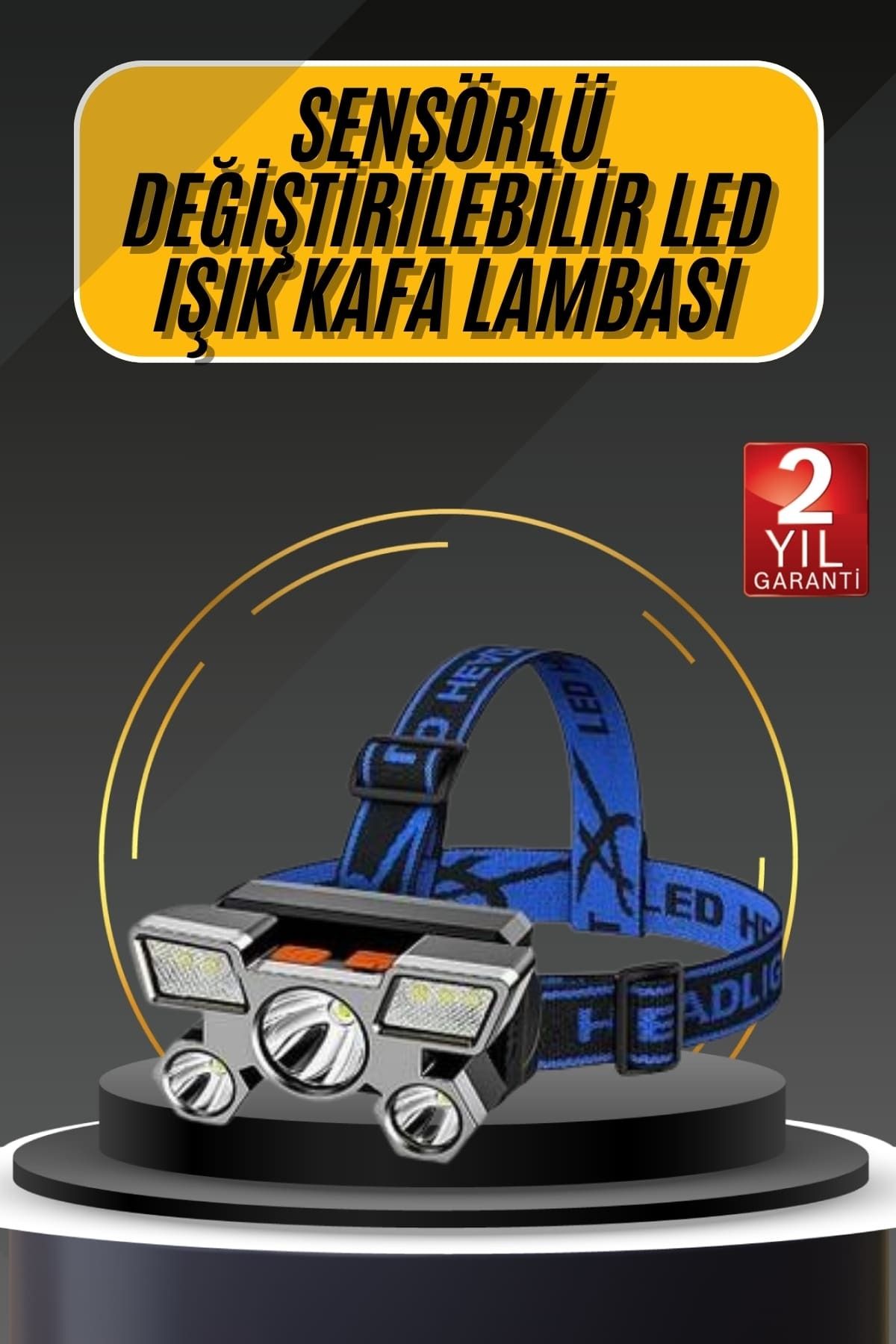 ASTRALTECH Kafa Lambası 800 Lümen 4 Mod Yüksek Işık Flaşörlü Şarjlı Led Lamba