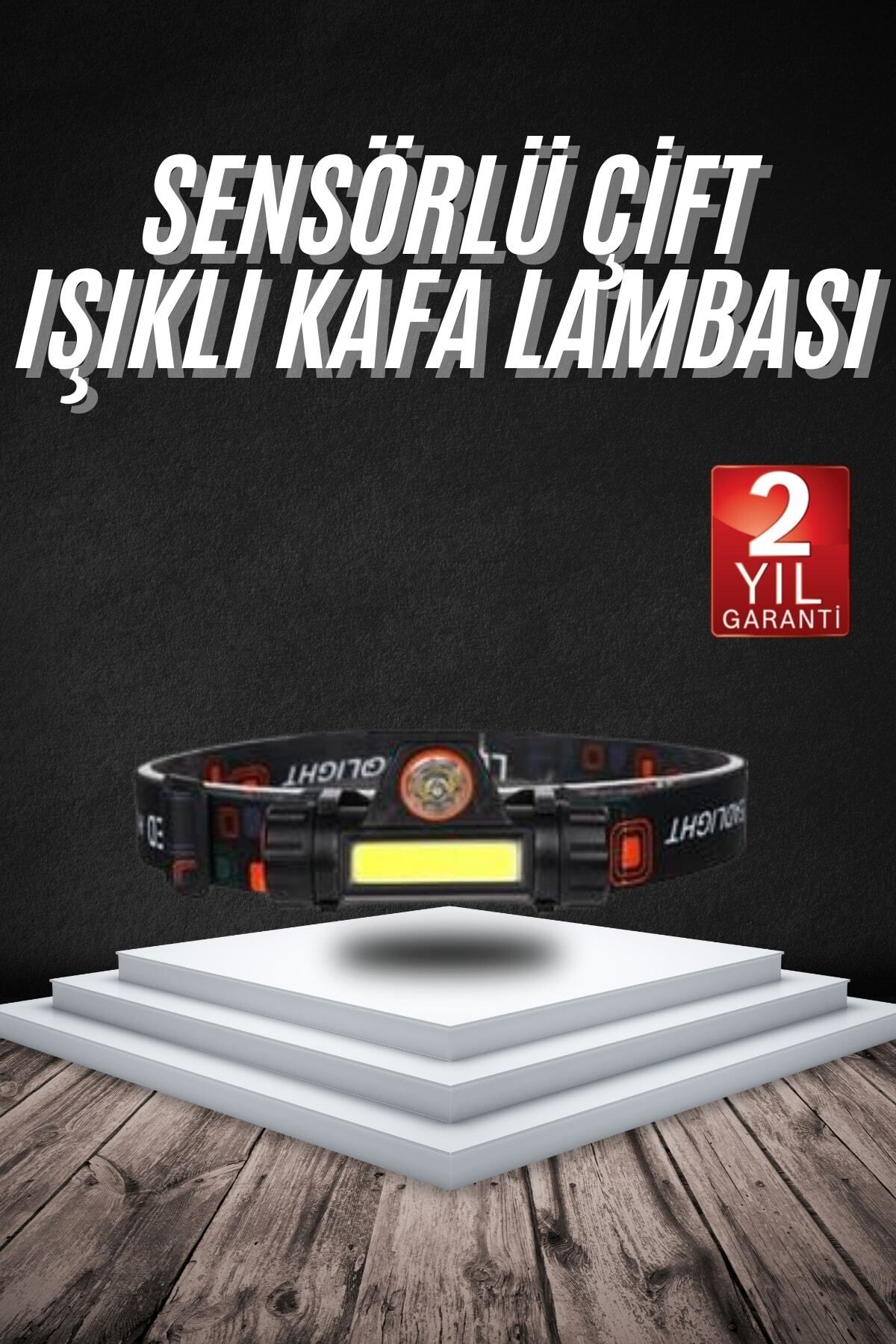 ASTRALTECH Kafa Lambası Çalışma Işığı Süper Parlak Mıknatıslı Lityum Lion Pilli