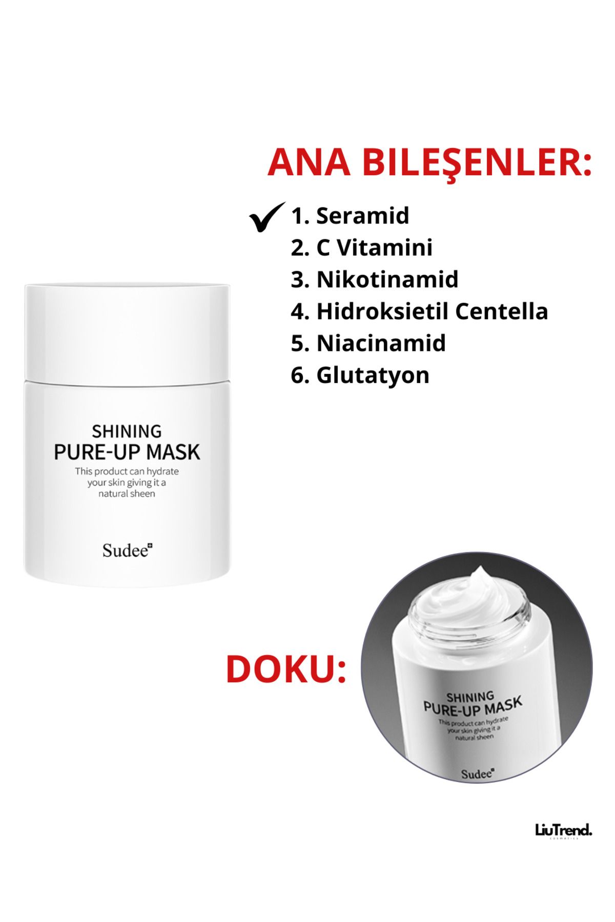 Sudee-Shining Pure-Up Mask 52 ml Night Mask with Illuminating Effect for Shining Skin 2