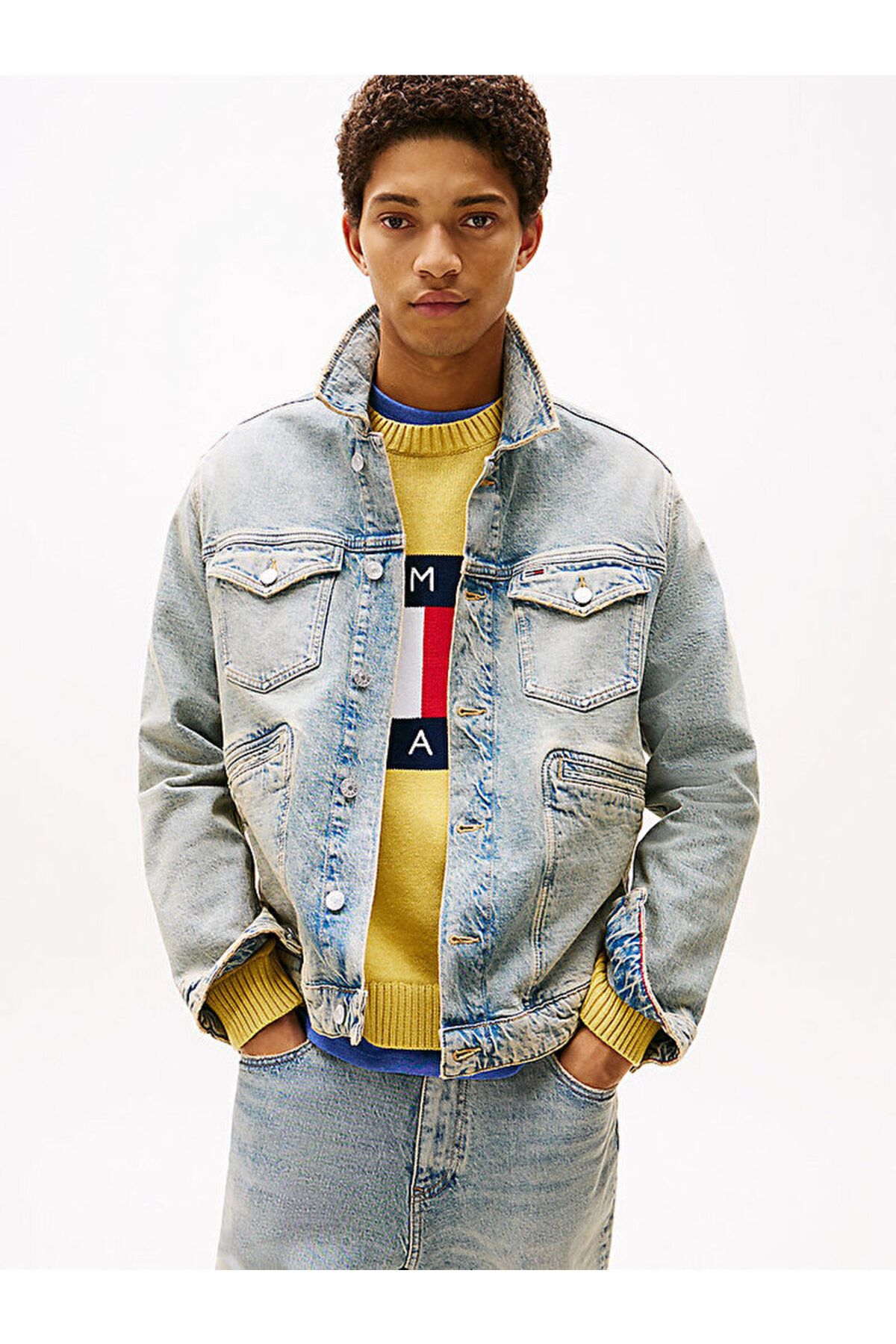 Tommy Hilfiger Isaac Distressed Relaxed Trucker Jacket