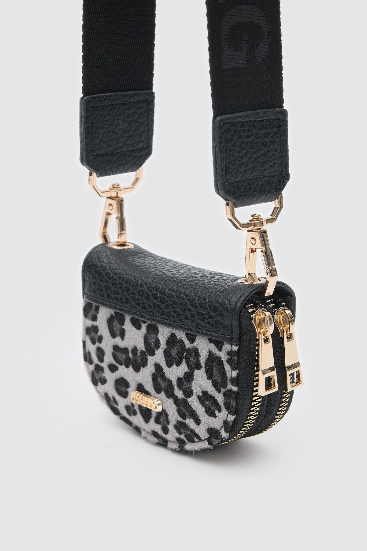 OLLBAG Jefece Gri Leopar Desen Çanta Cüzdan