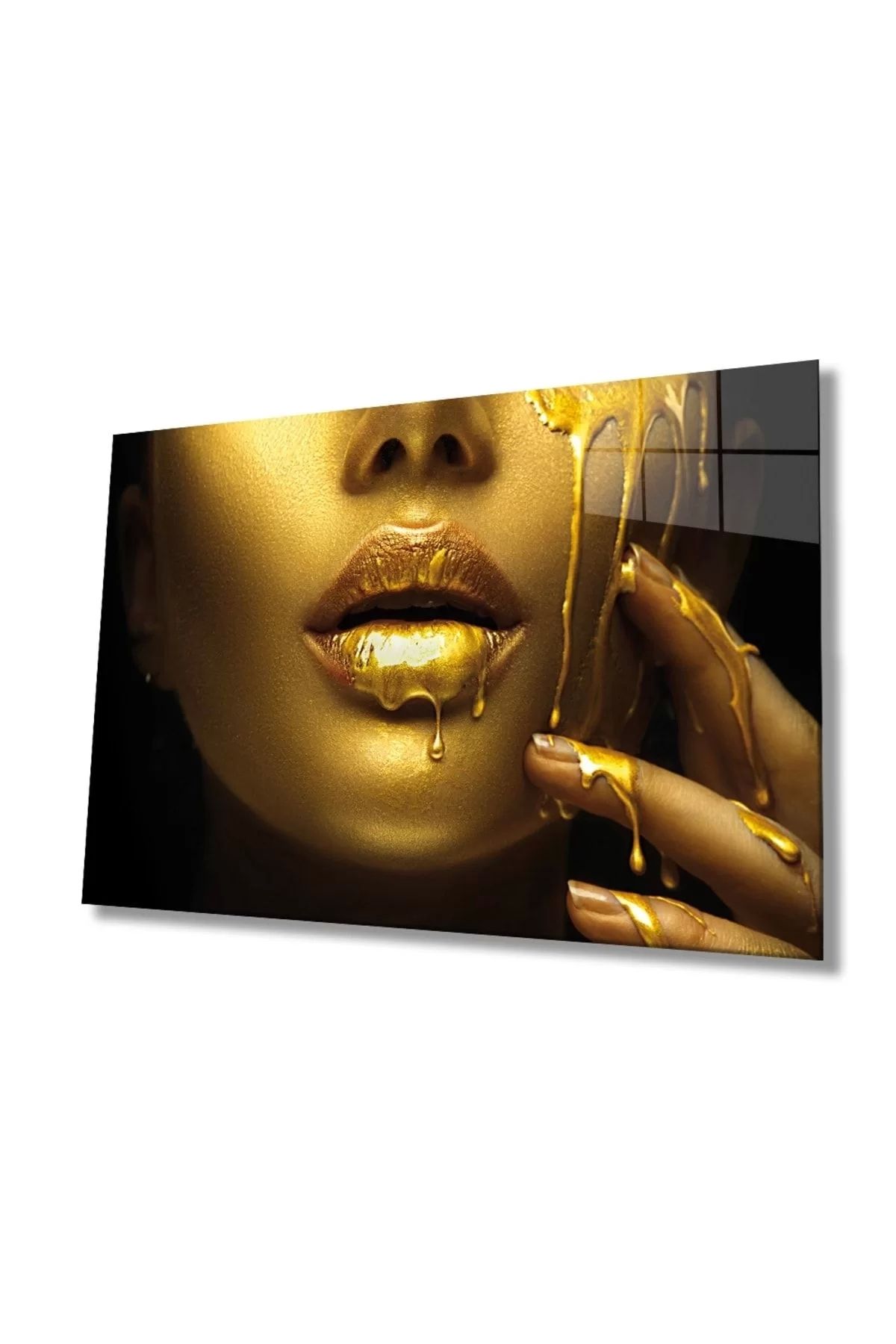 ÖYKÜ VE YİĞİT Gold Kadın Cam Tablo