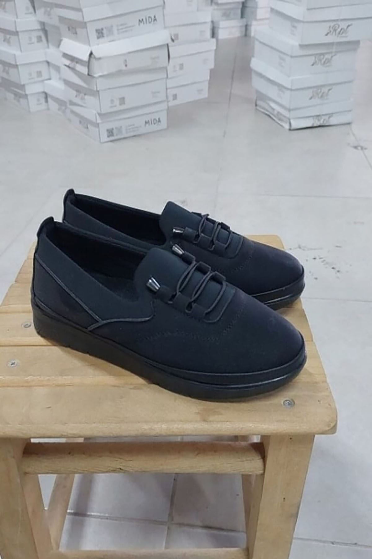 Mida Shoes Oles Siyah Kadın Babet