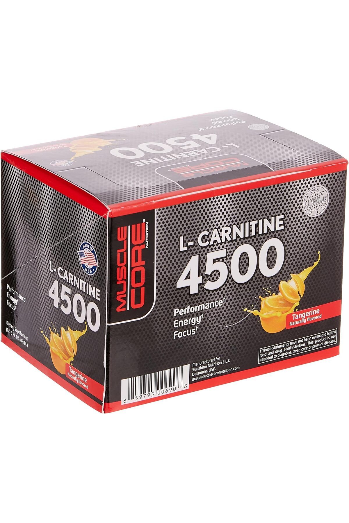 Muscle Core Nutrition-L-Carnitine 4500 Tangerine, 89 Ml Box Of 12 2