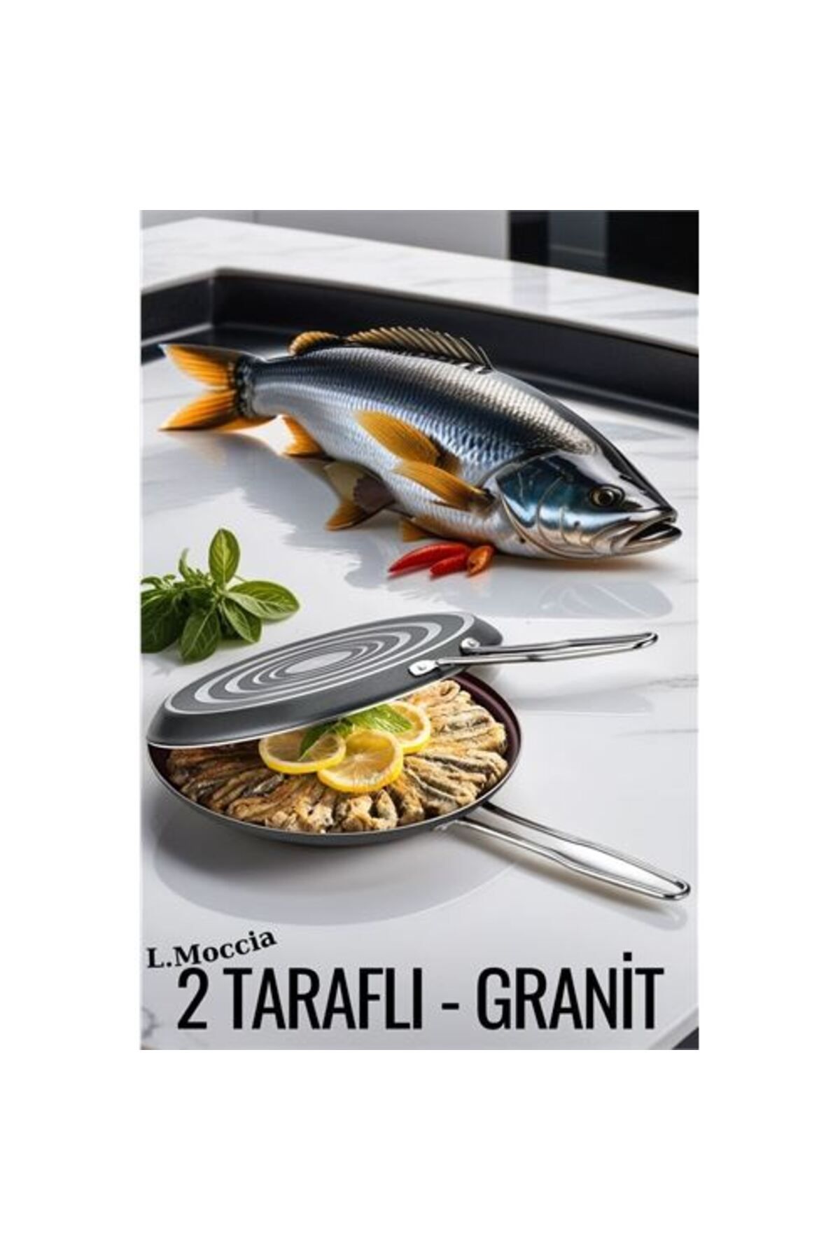 SAVA HOME COLLECTİON Balık Tavası 2 Granit Yüzeyli Isı Dağılımlı L.Moccia Design