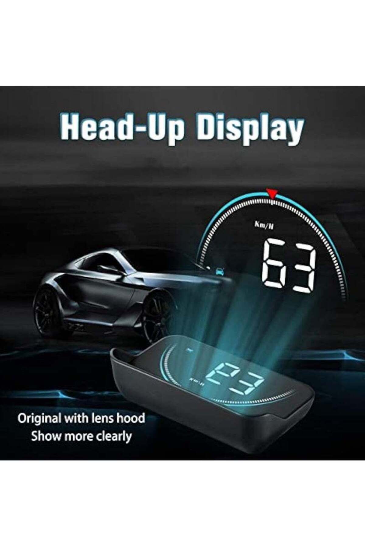 COOYA-Hud Flat Panel Display, 3.5-Inch, Multi-function Speed Warning for Vehicles with Obd Ii or Euobd 2