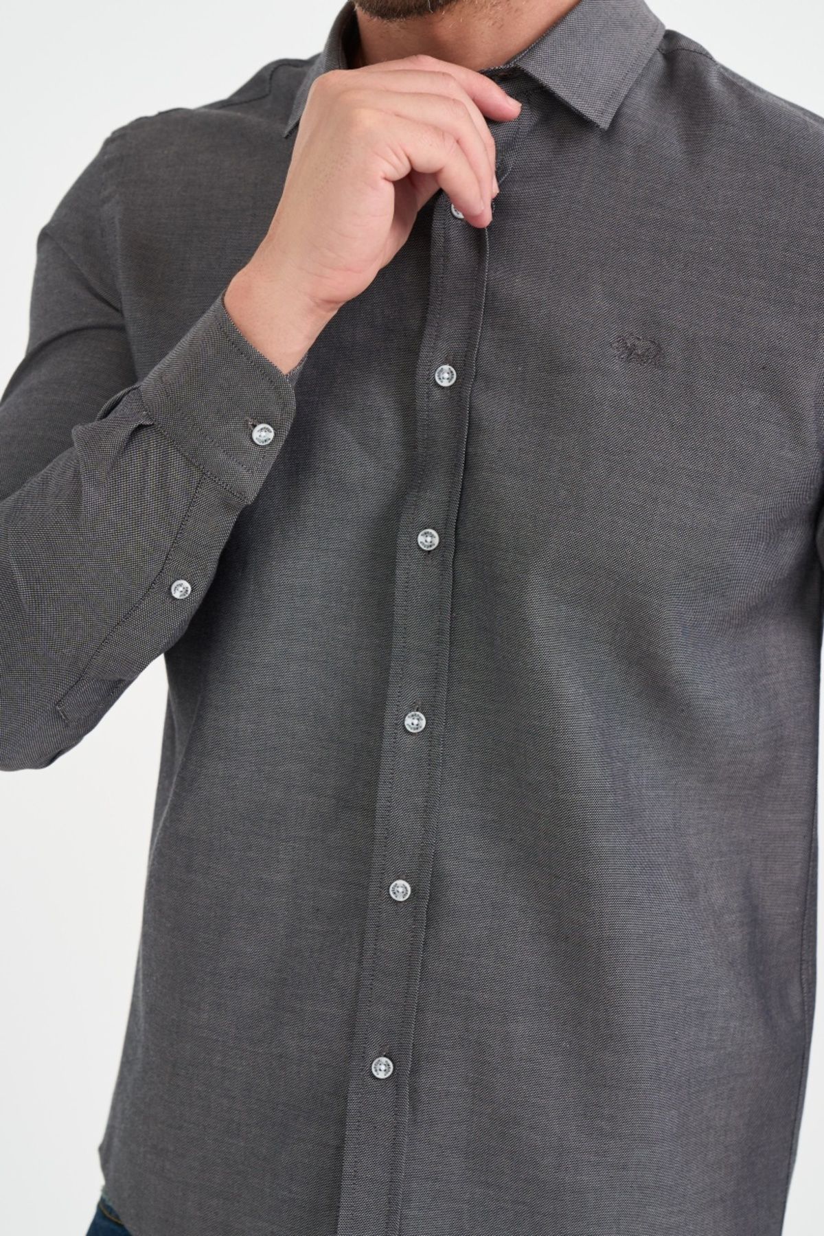 Timeout-Men's regular long-sleeved shirt with applied logo 4
