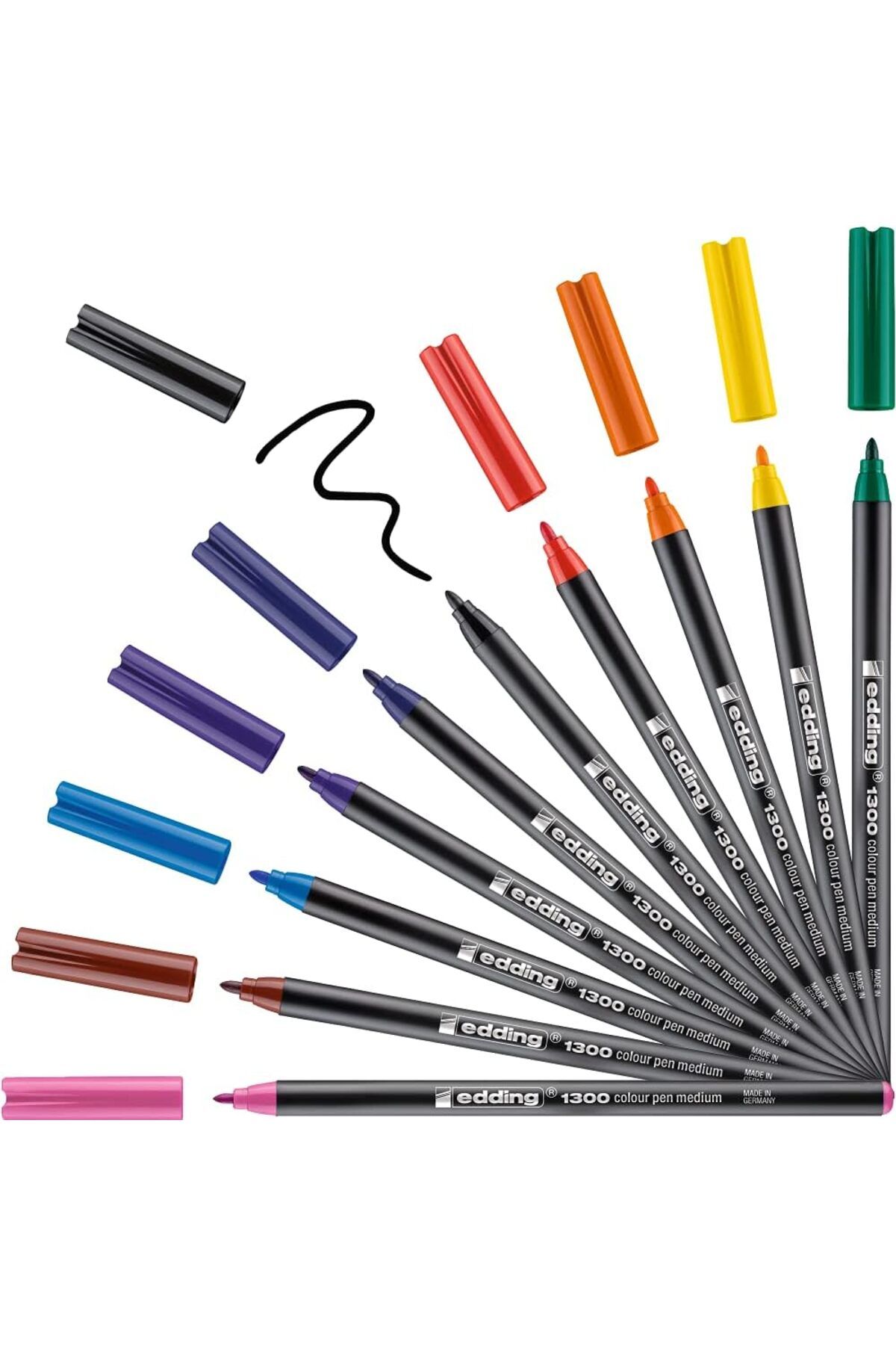 mazıdağı mazzıdağ 1300 keçeli kalem - çok renkli - 10 kalem - 2 mm yuvarlak uç new store 1133631