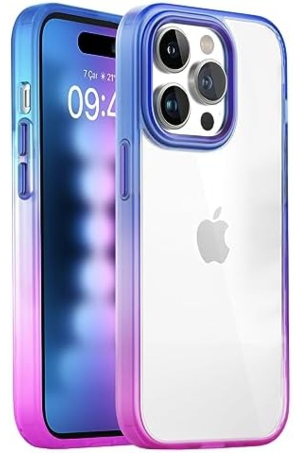 mazıdağı mazzıdağ LABS iPhone 15 Pro Max ile Uyumlu Air Bumper Rainbow Kılıf Darbe Önleyici Arkası Şef