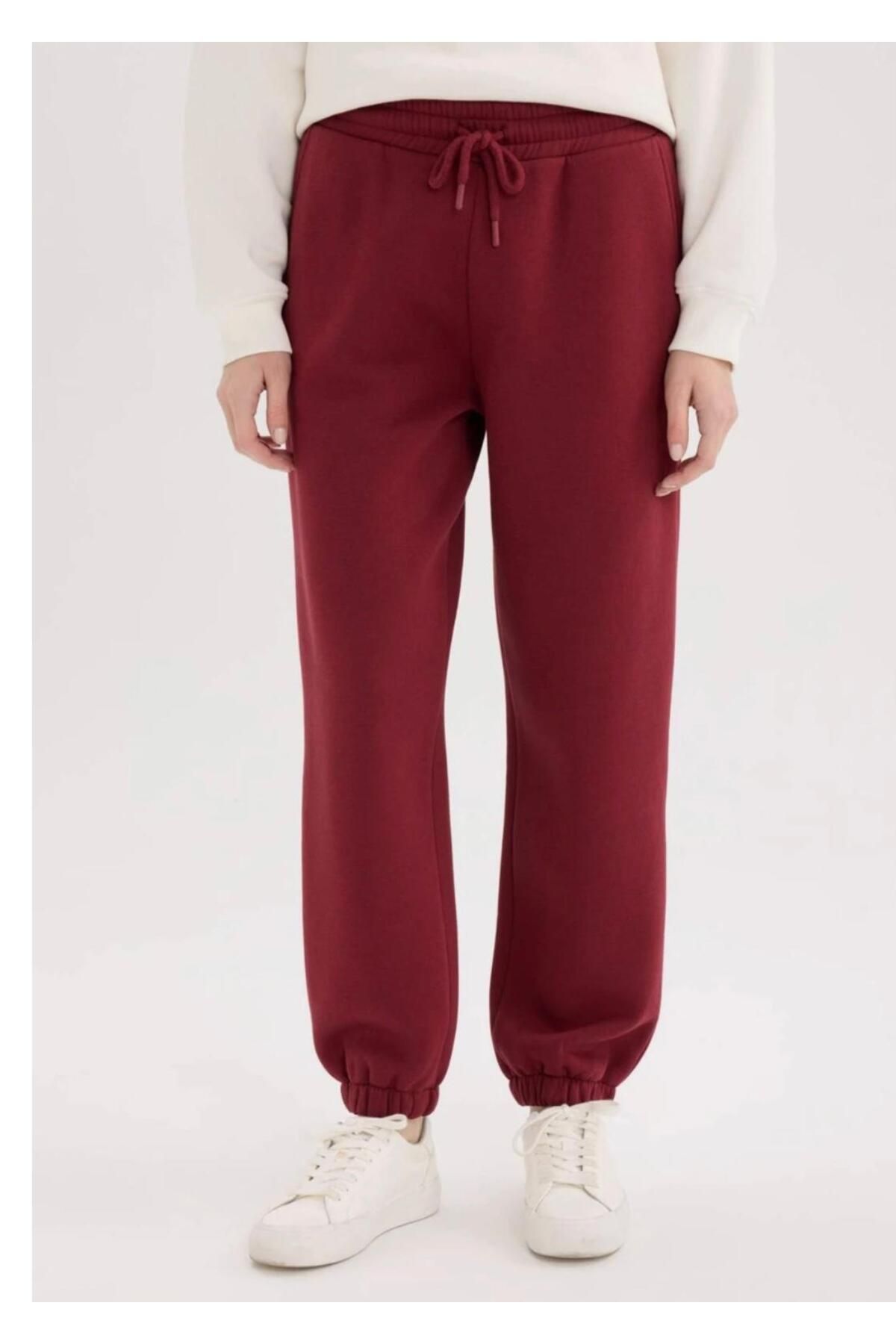 UYN SPORT Bordo Jogger Paça Oversize Kalıp Rahat Giyim Eşofman Altı